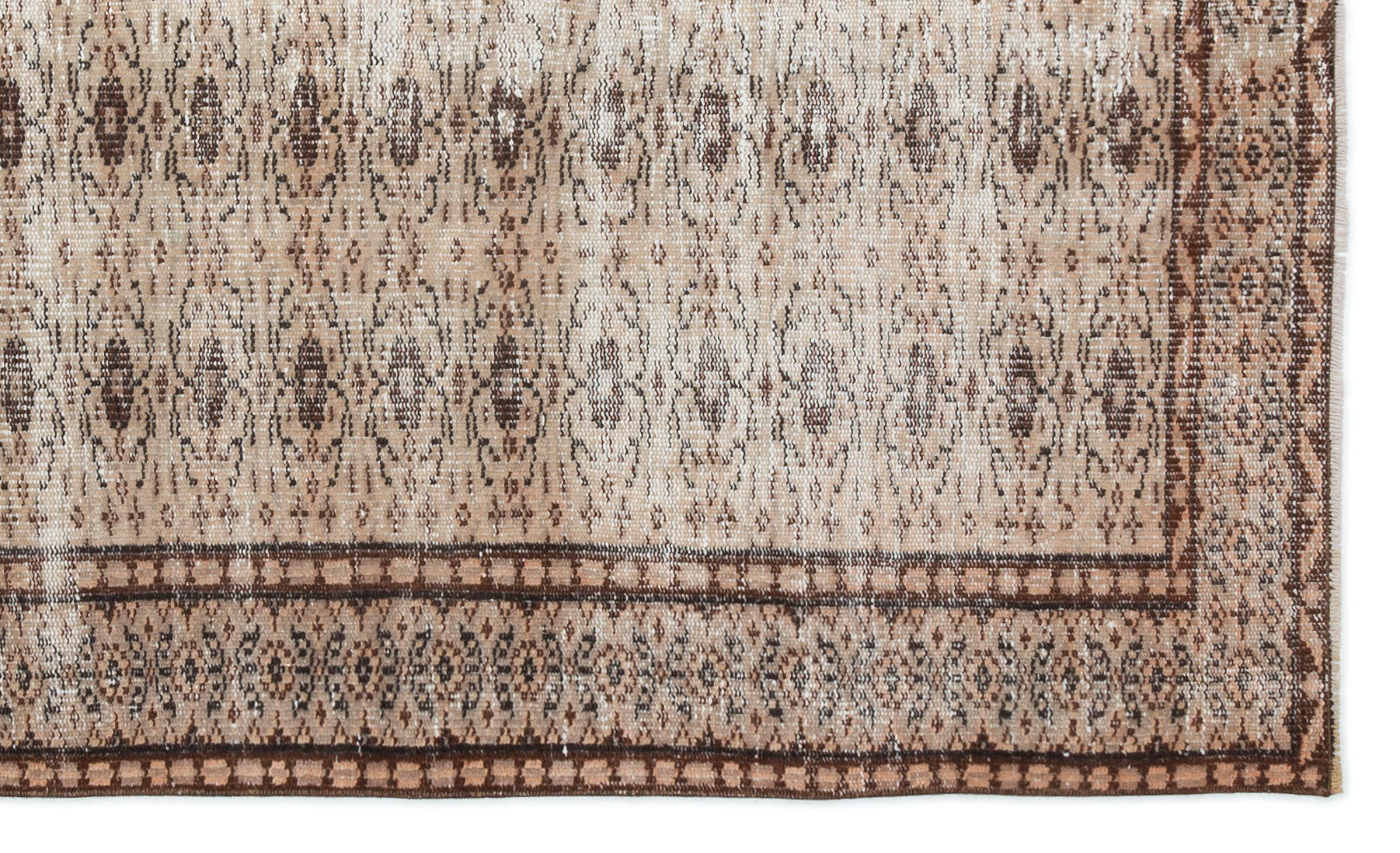Atina Beige Vintage Wool Handmade Area Rug 5'0" x 8'4"