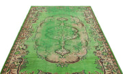 Atina Green Vintage Wool Handmade Area Rug 5'3" x 8'11"