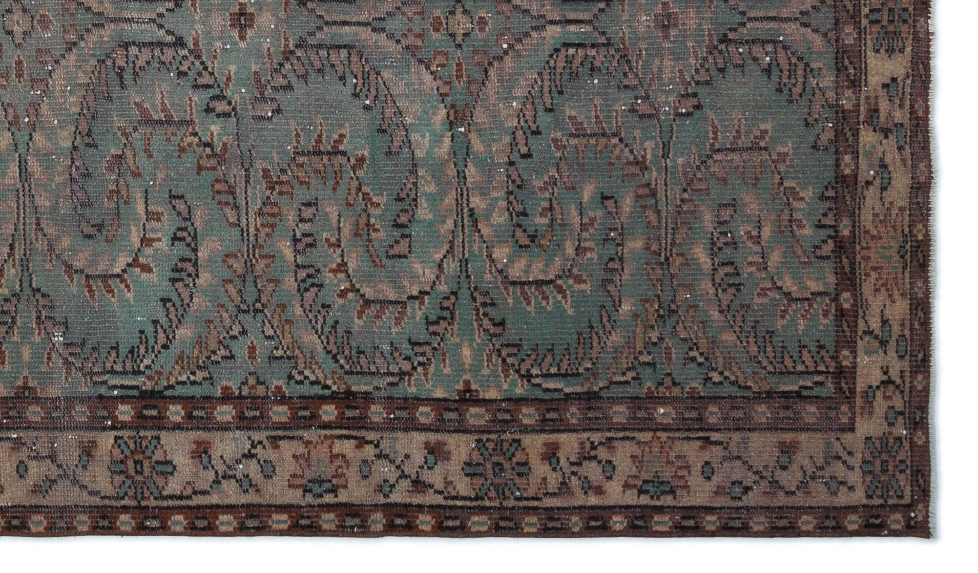 Atina Brown Vintage Wool Handmade Area Rug 5'1" x 8'10"