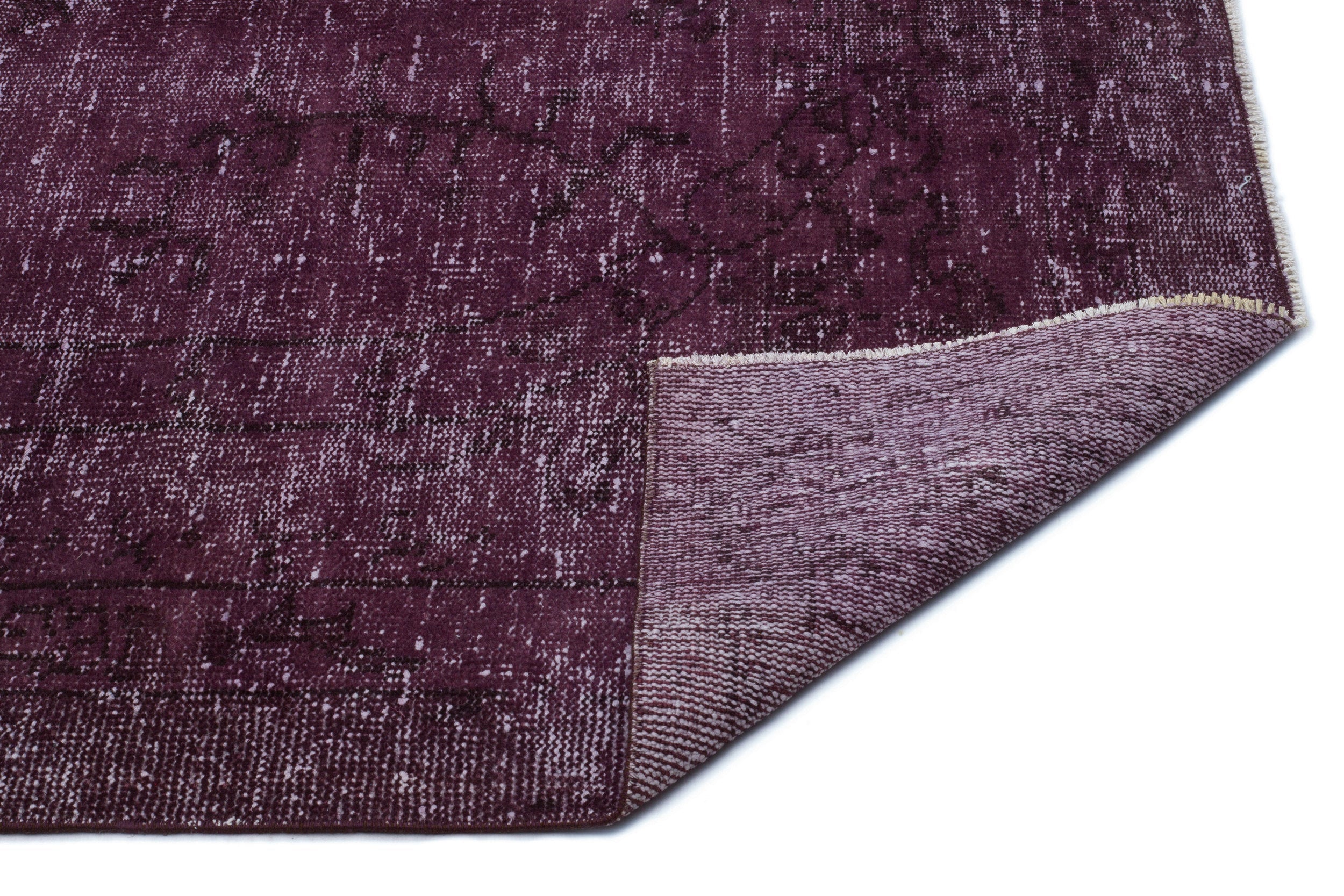 Atina Purple Vintage Wool Handmade Area Rug 5'1" x 8'10"