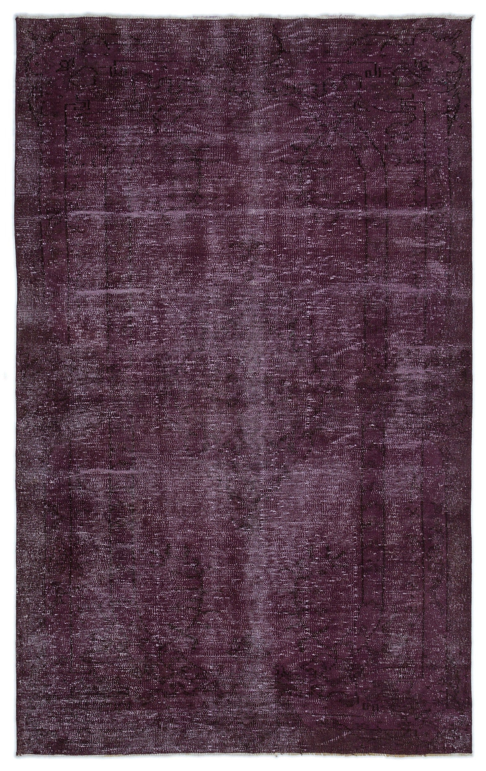 Atina Purple Vintage Wool Handmade Area Rug 5'1" x 8'10"