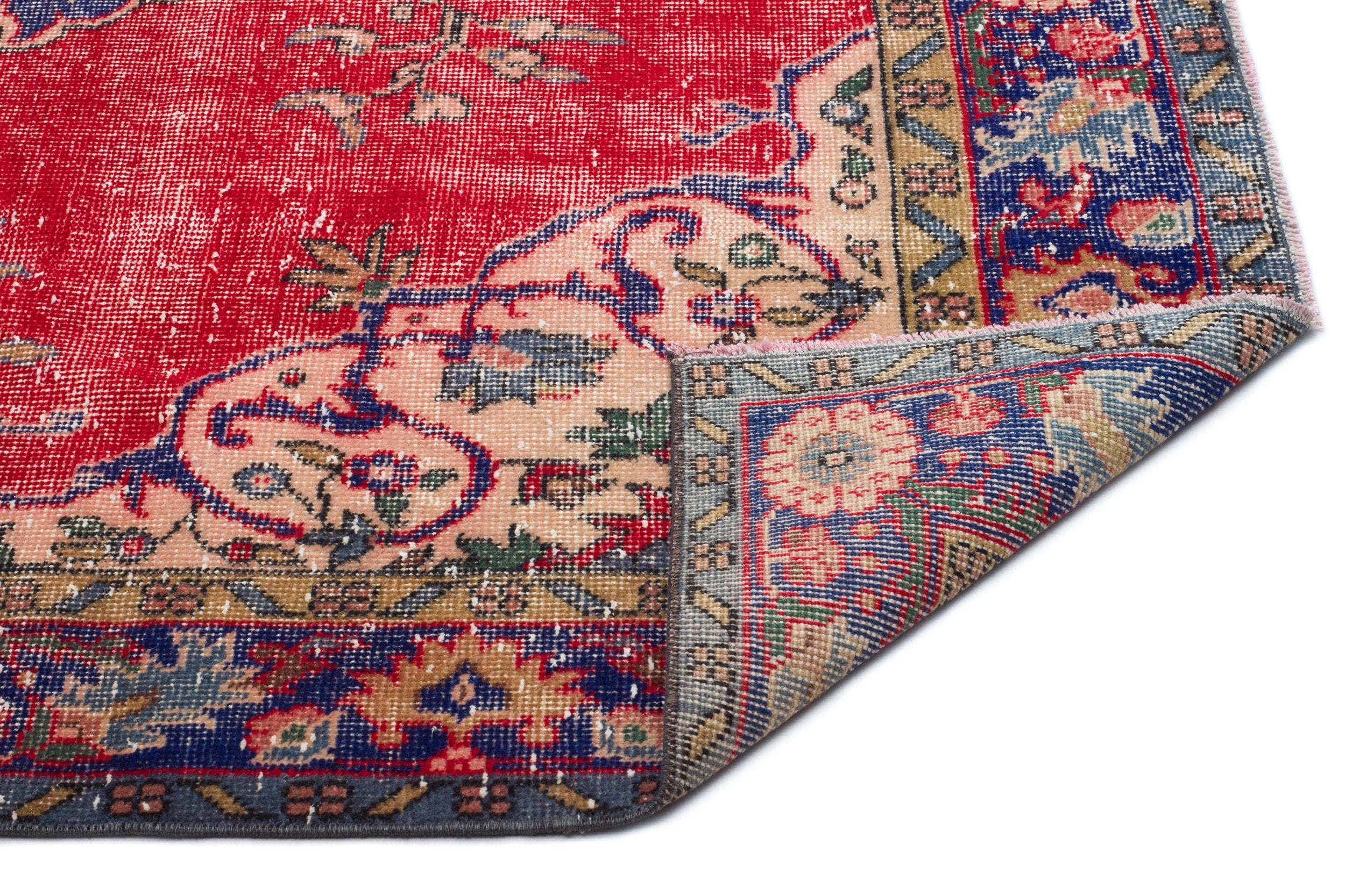 Atina Red Classic Wool Handmade Area Rug 5'8" x 9'8"