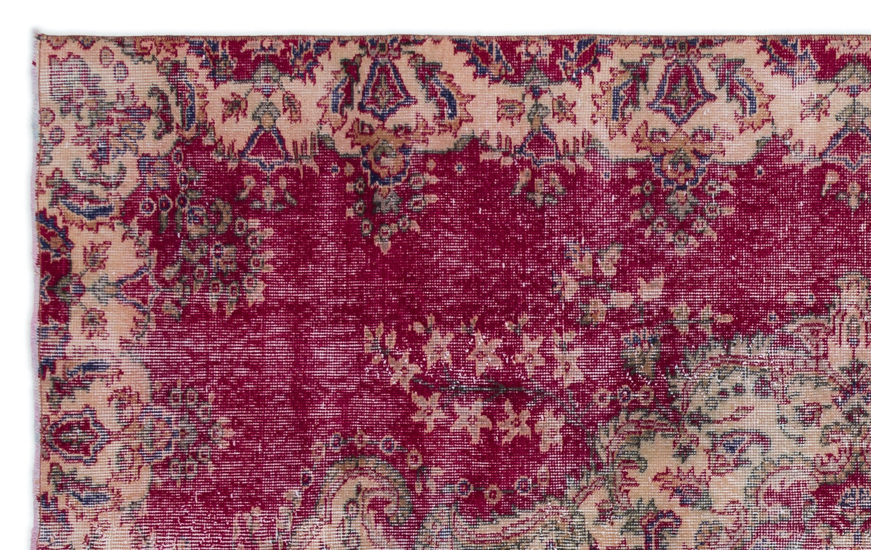 Atina Red Vintage Wool Handmade Area Rug 5'0" x 8'3"