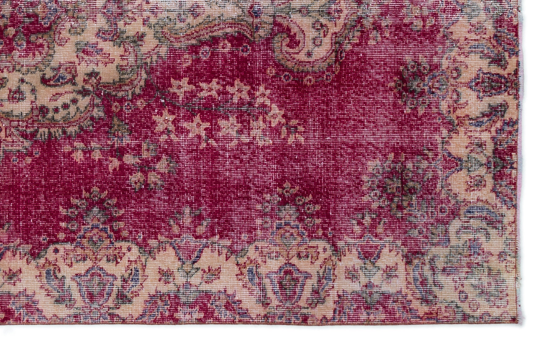 Atina Red Vintage Wool Handmade Area Rug 5'0" x 8'3"