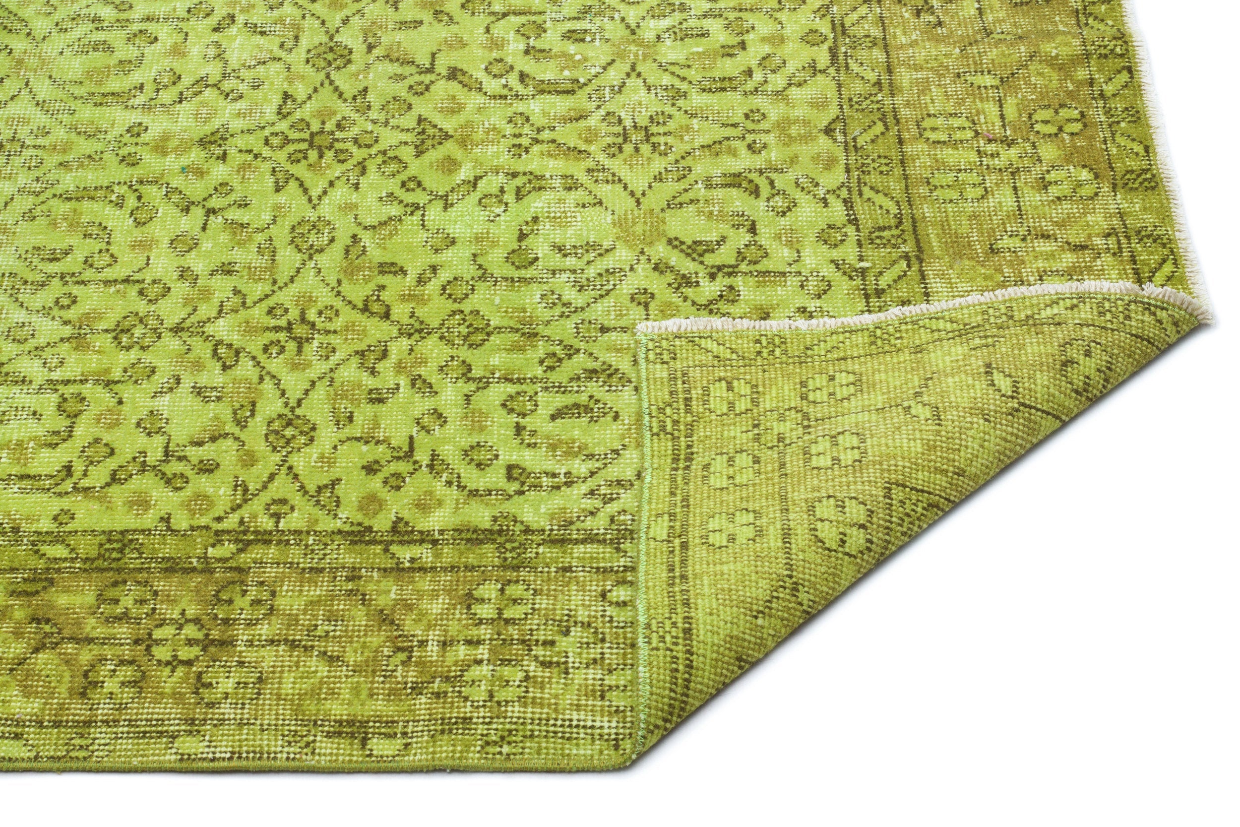 Atina Yellow Vintage Wool Handmade Area Rug 5'3" x 8'0"