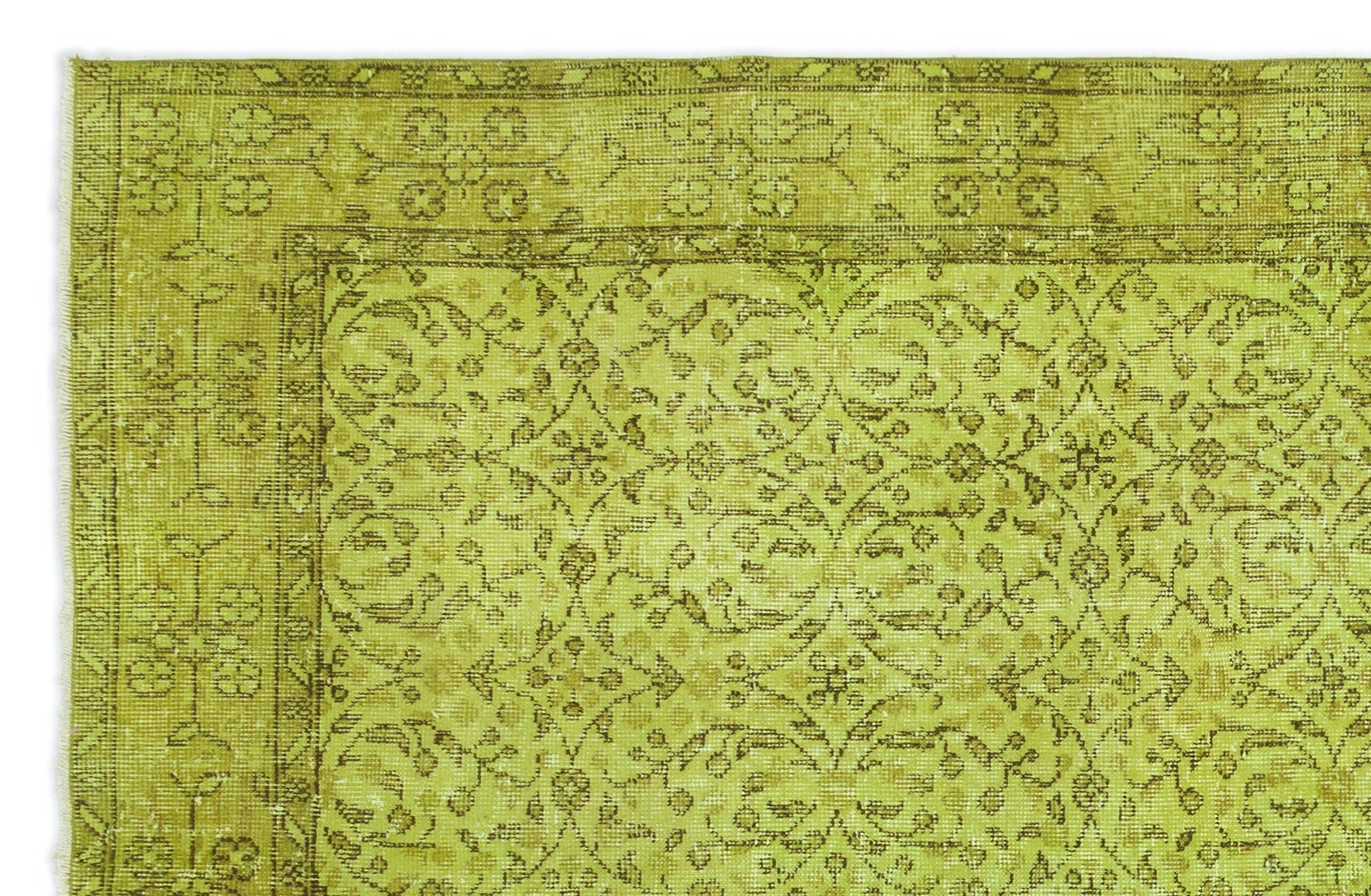 Atina Yellow Vintage Wool Handmade Area Rug 5'3" x 8'0"