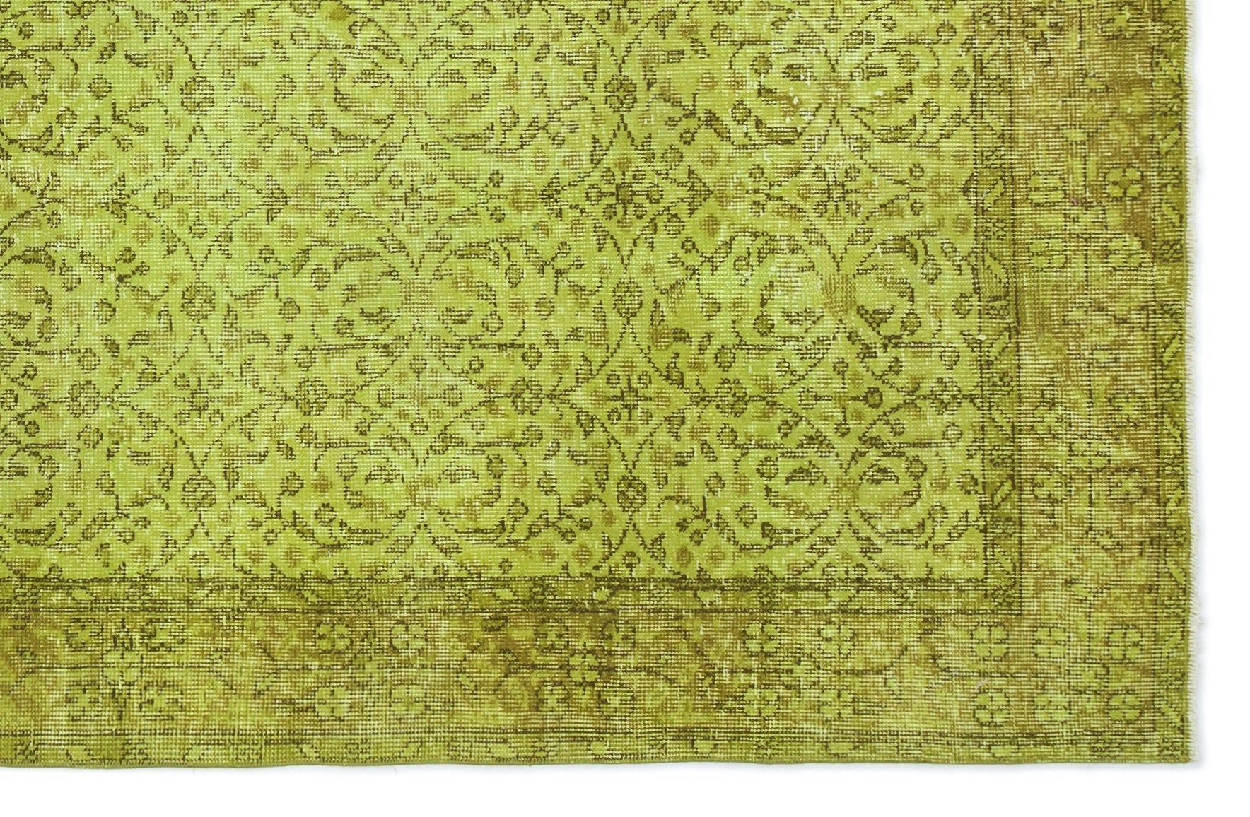 Atina Yellow Vintage Wool Handmade Area Rug 5'3" x 8'0"