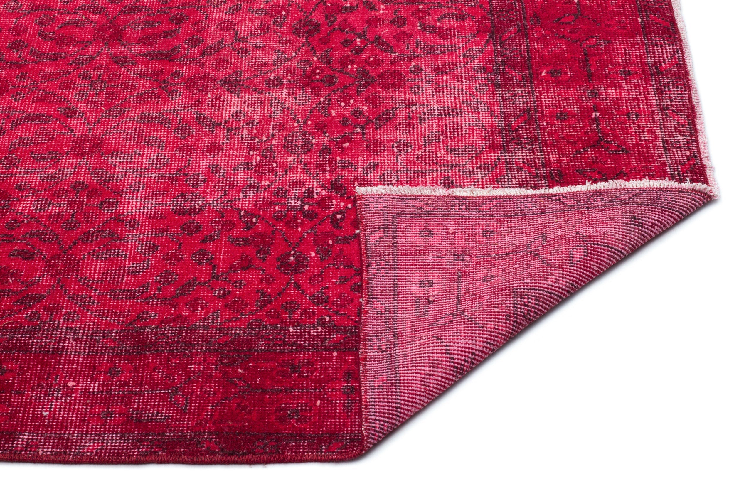Atina Red Vintage Wool Handmade Area Rug 5'11" x 9'9"