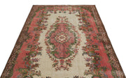 Atina Cream Vintage Wool Handmade Area Rug 4'8" x 9'7"