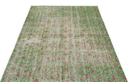Atina Green Vintage Wool Handmade Area Rug 4'7" x 8'1"