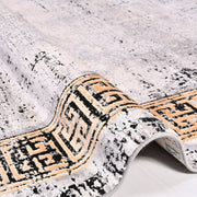 Viscose Area Rug – Machine Made Grey Frame Low Pile Durable Carpet