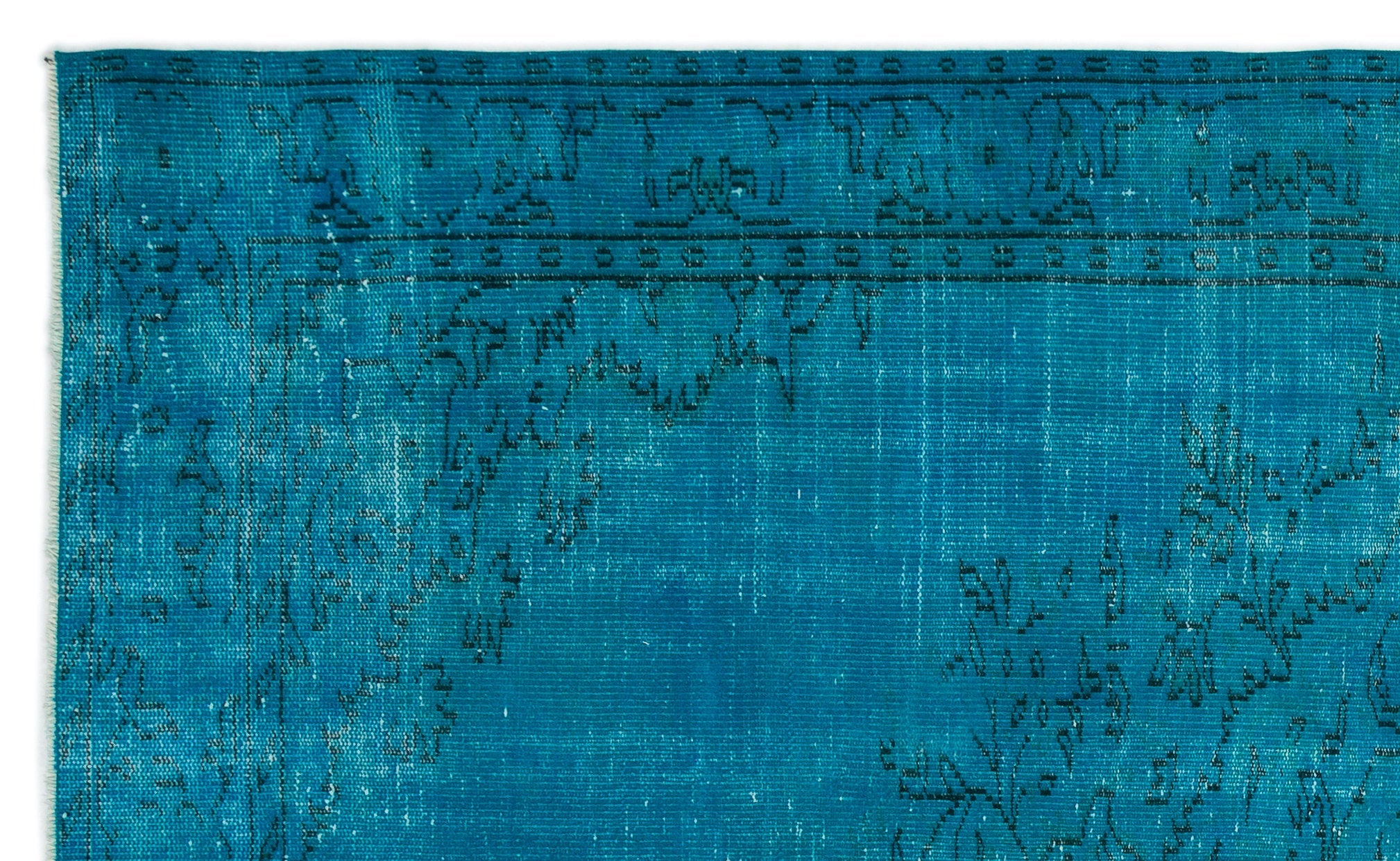 Atina Turquoise Vintage Wool Handmade Area Rug 5'9" x 9'4"