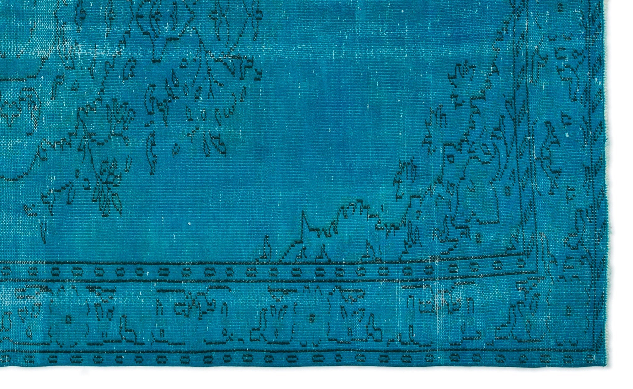 Atina Turquoise Vintage Wool Handmade Area Rug 5'9" x 9'4"
