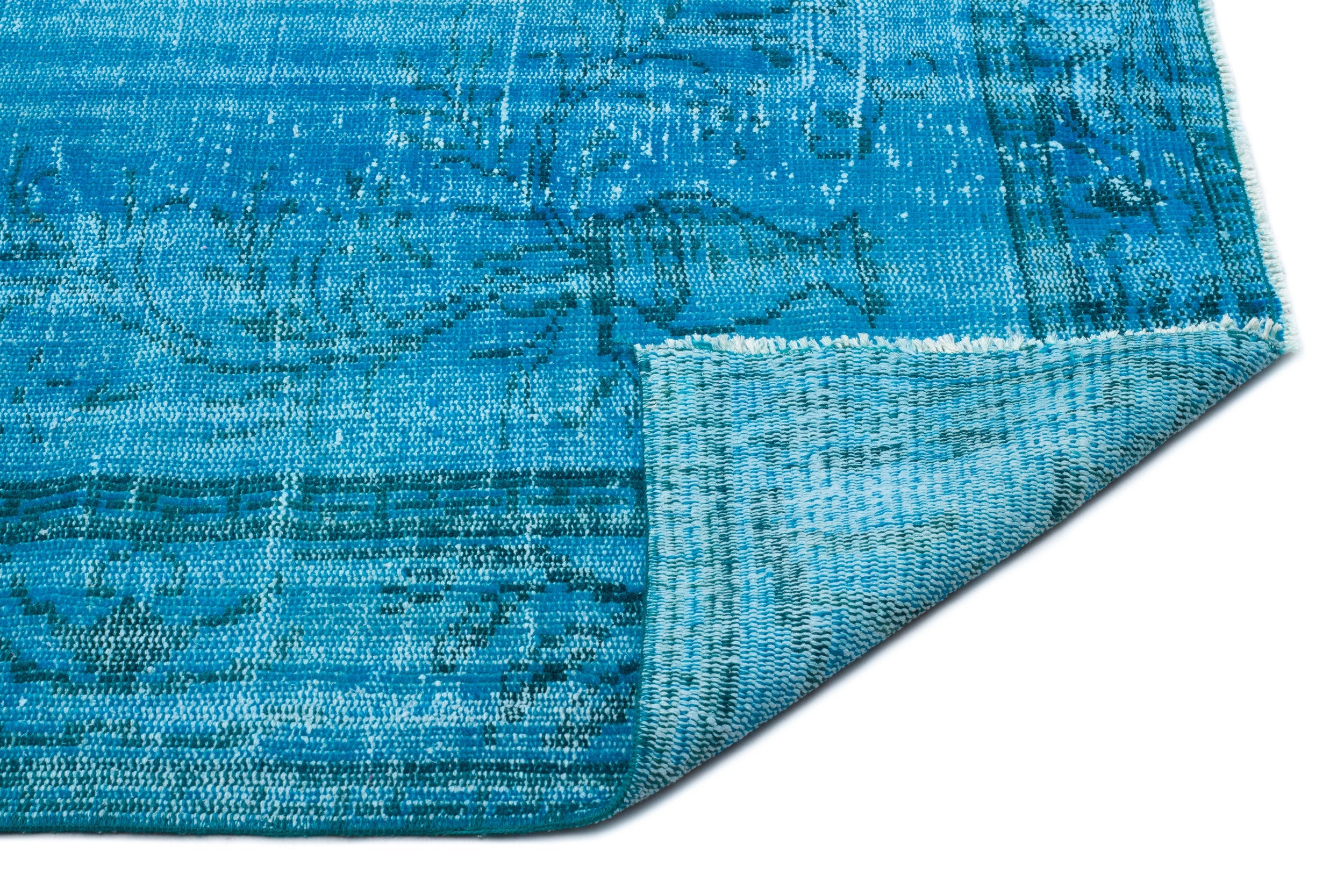 Atina Turquoise Vintage Wool Handmade Area Rug 5'11" x 10'1"