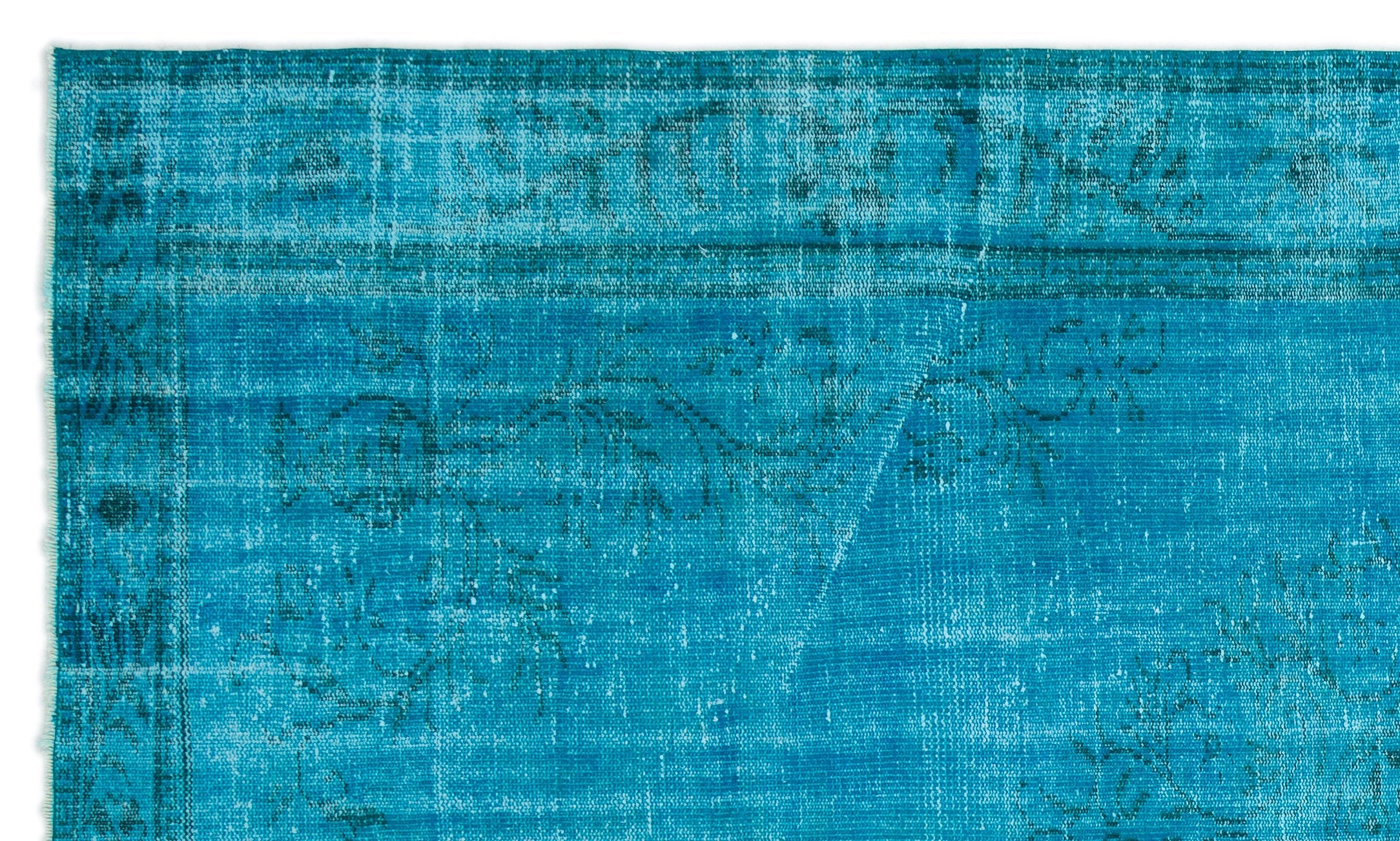 Atina Turquoise Vintage Wool Handmade Area Rug 5'11" x 10'1"