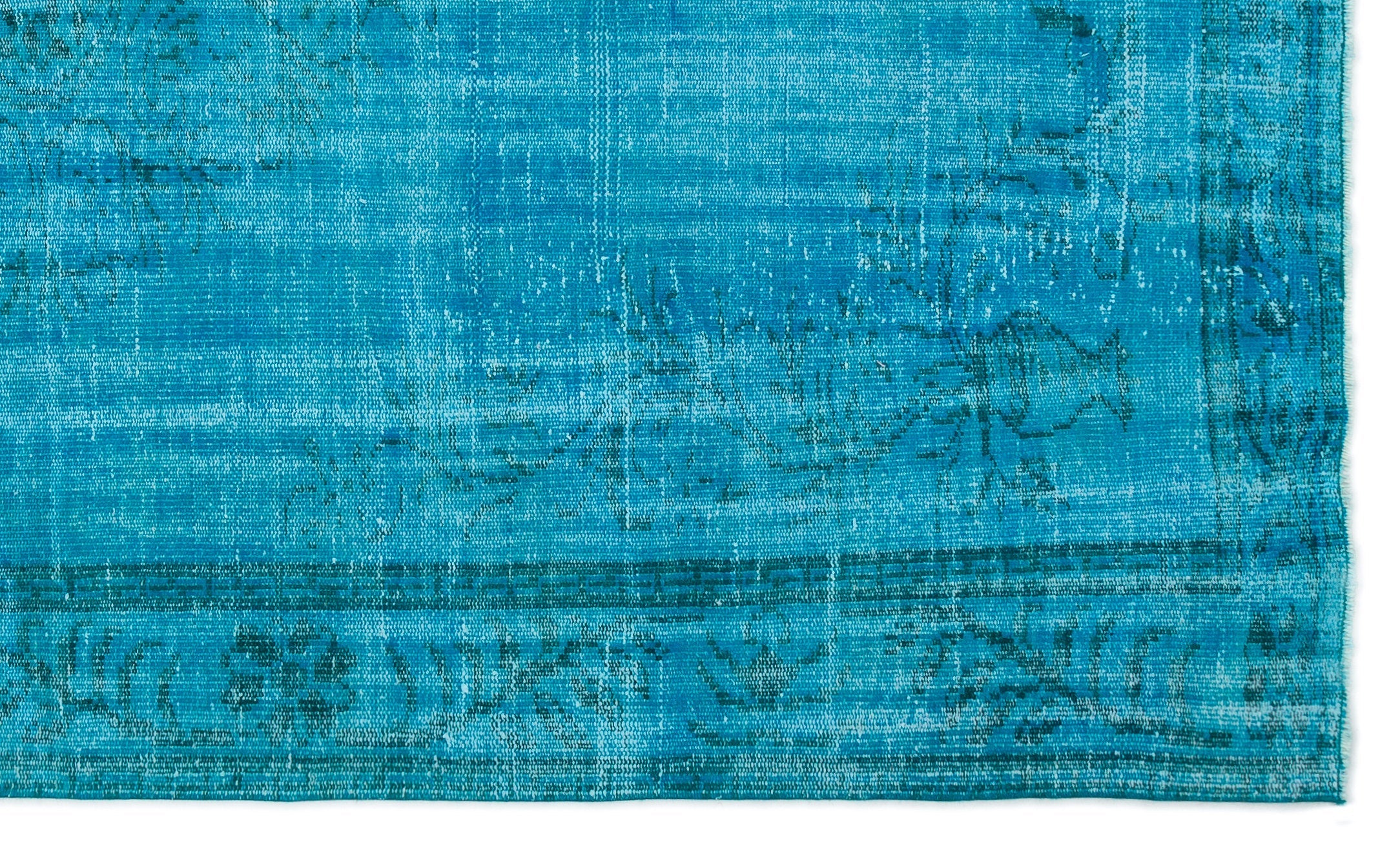 Atina Turquoise Vintage Wool Handmade Area Rug 5'11" x 10'1"