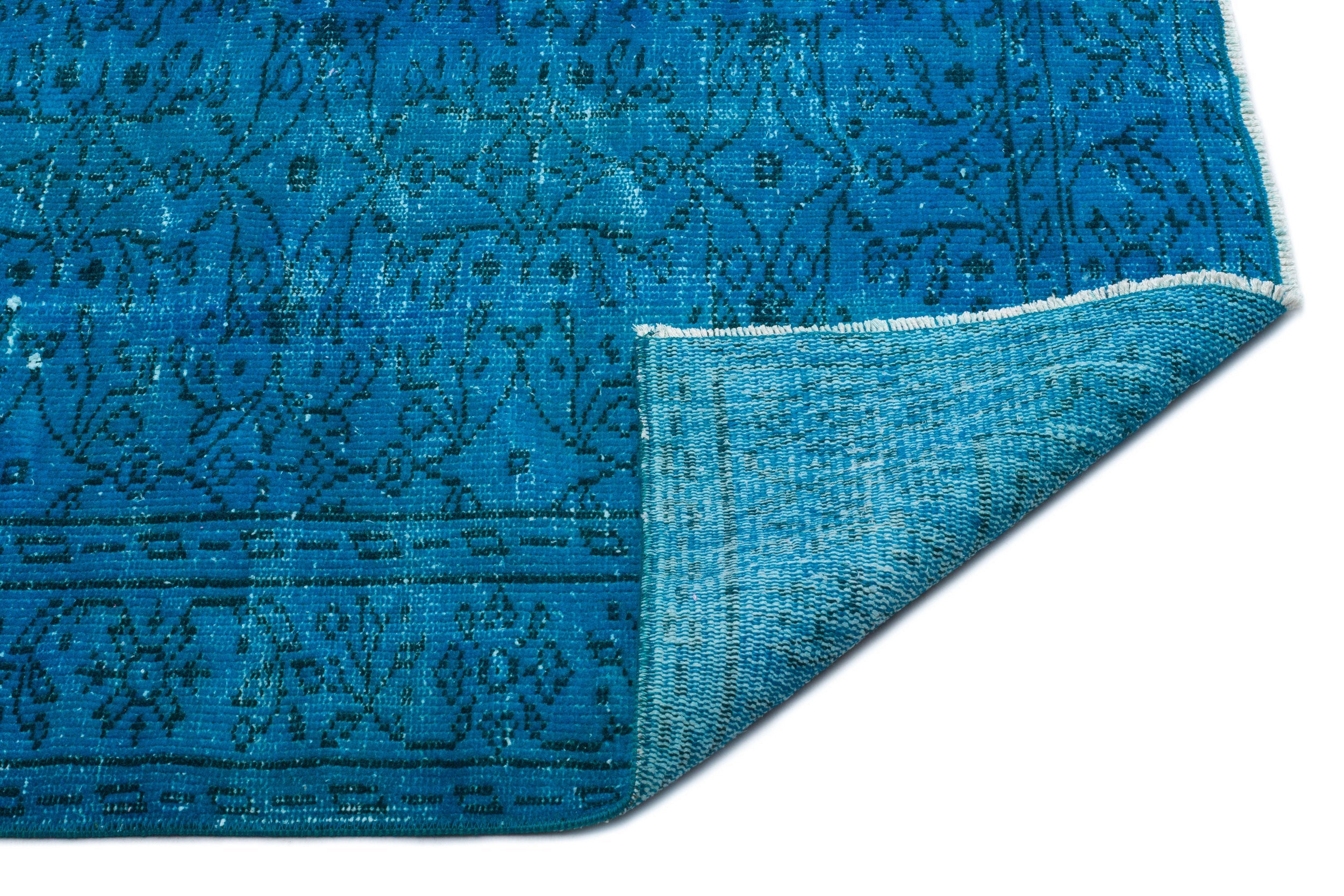 Atina Turquoise Vintage Wool Handmade Area Rug 5'9" x 8'8"