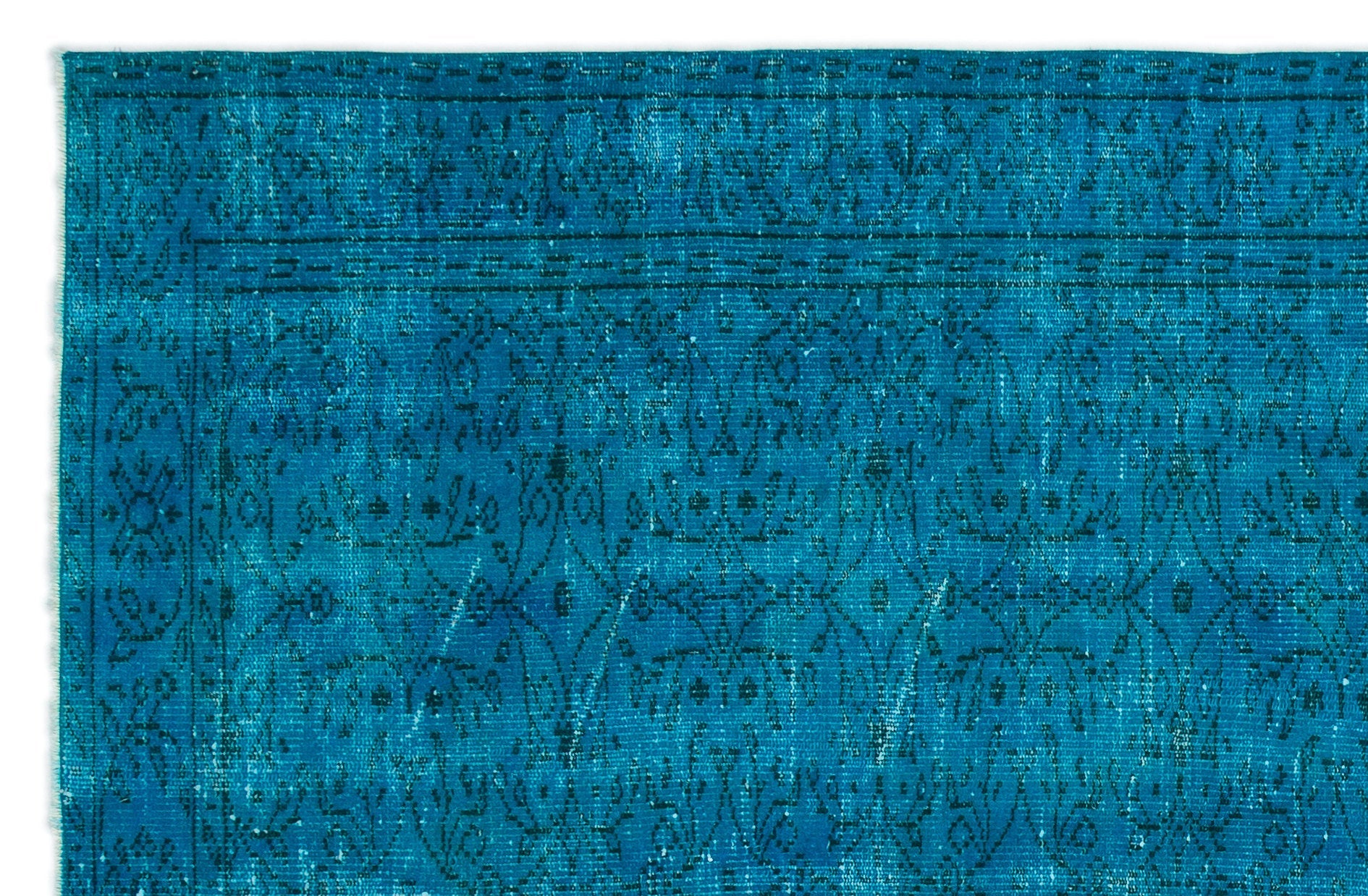 Atina Turquoise Vintage Wool Handmade Area Rug 5'9" x 8'8"