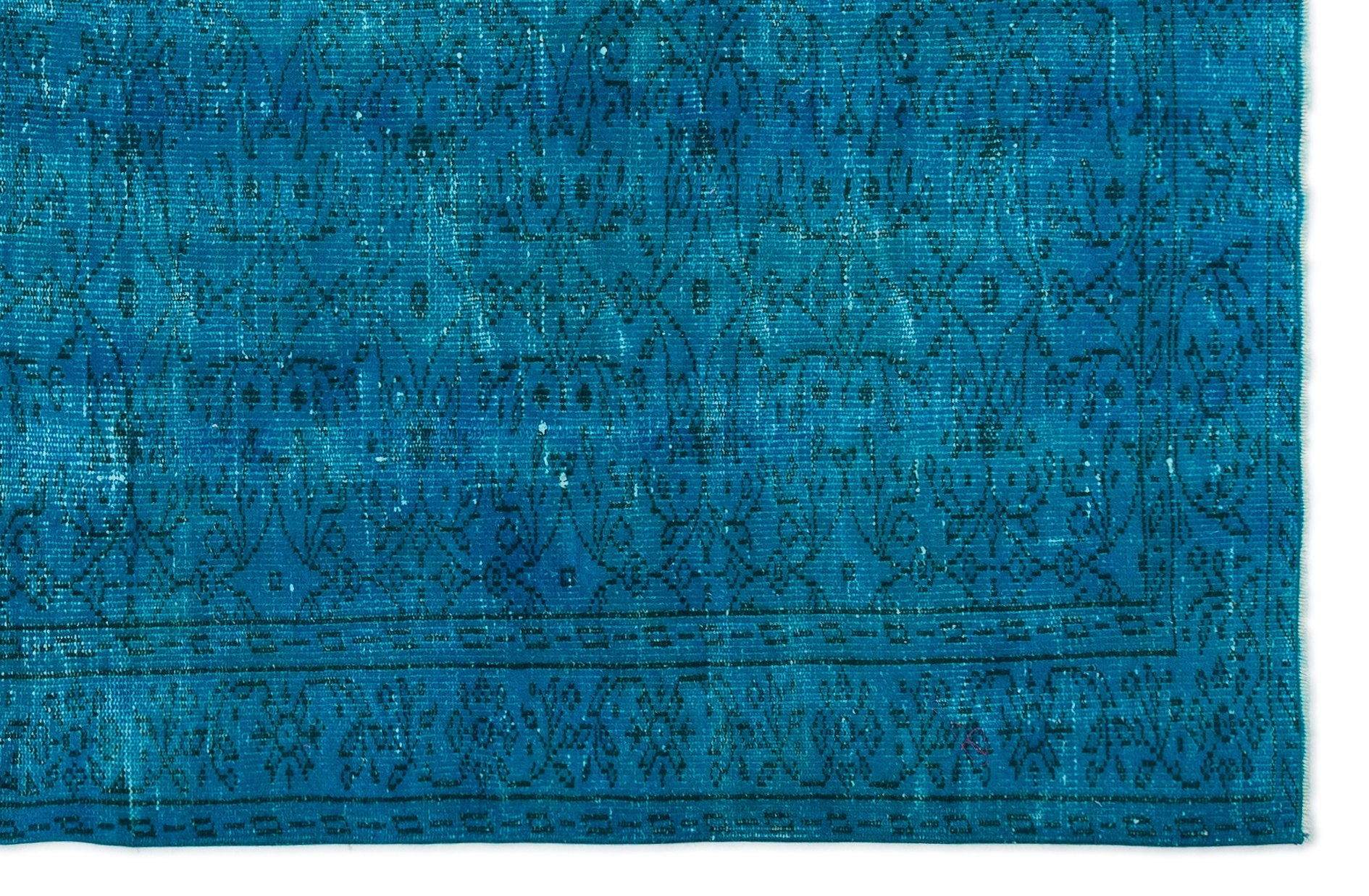 Atina Turquoise Vintage Wool Handmade Area Rug 5'9" x 8'8"