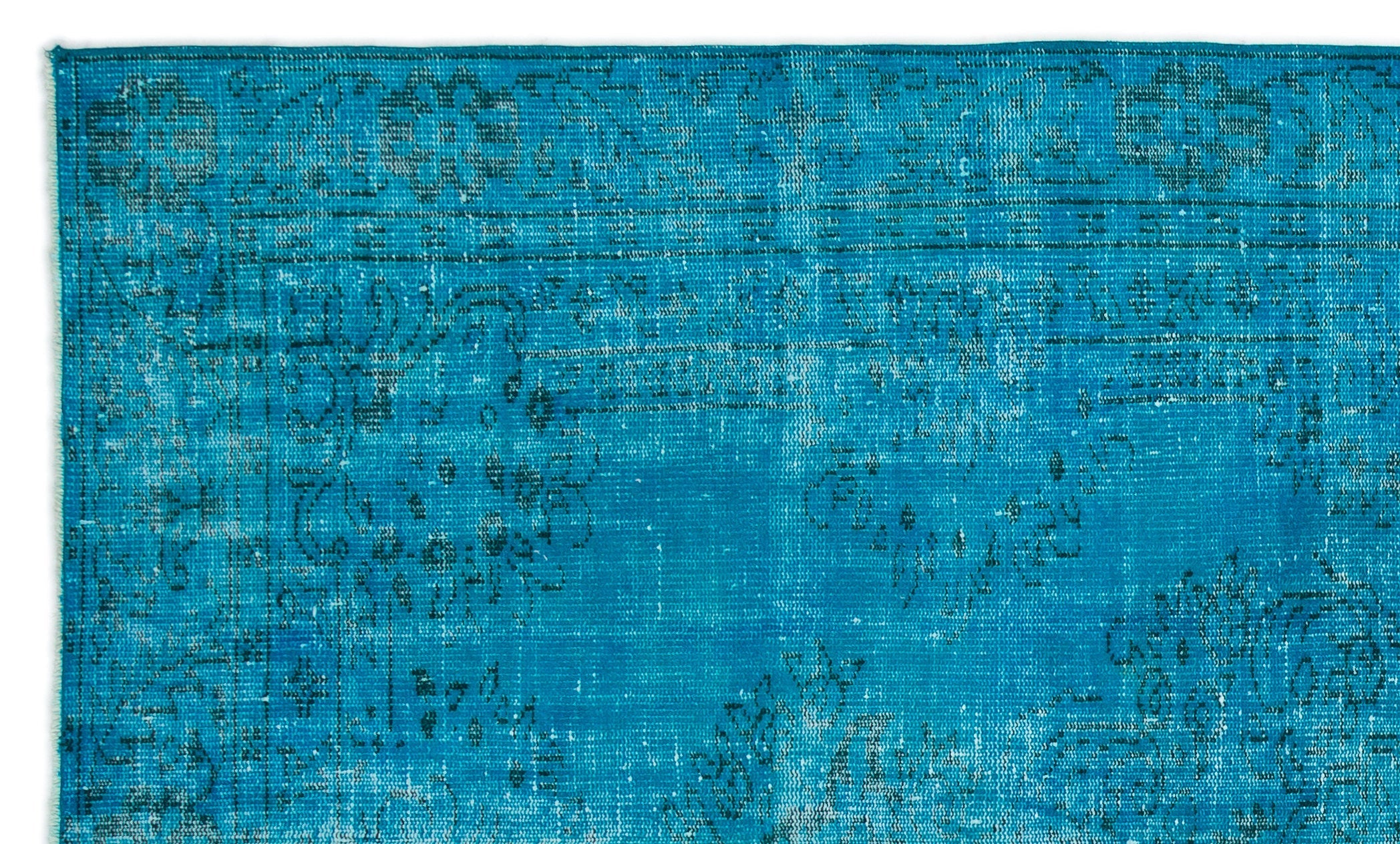 Atina Turquoise Vintage Wool Handmade Area Rug 6'1" x 9'2"