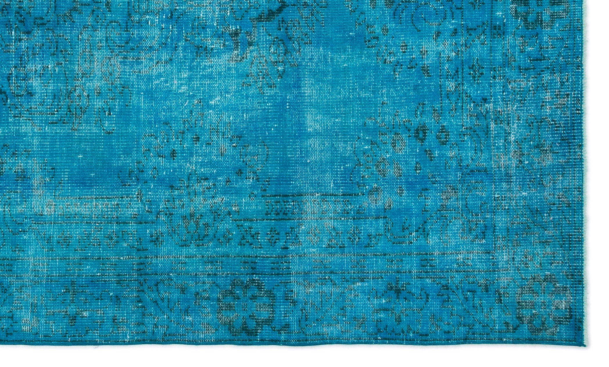 Atina Turquoise Vintage Wool Handmade Area Rug 6'1" x 9'2"