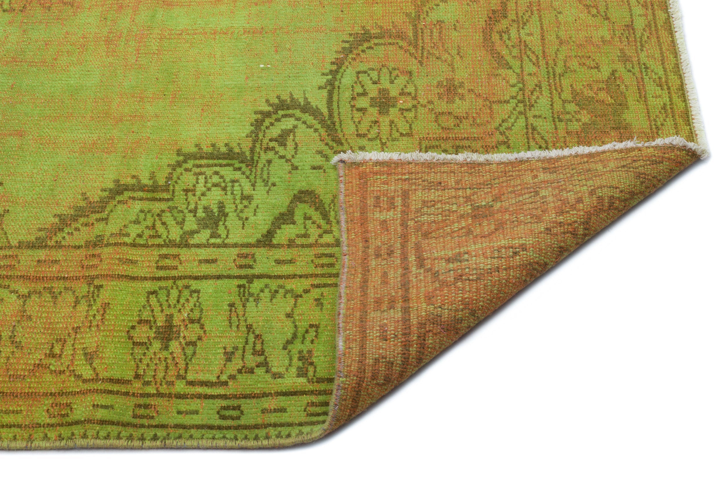 Atina Green Vintage Wool Handmade Area Rug 6'0" x 8'5"