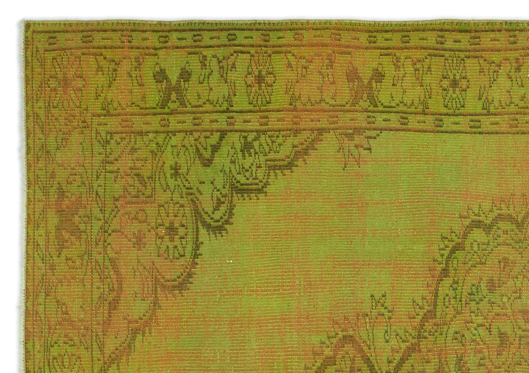 Atina Green Vintage Wool Handmade Area Rug 6'0" x 8'5"