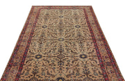 Atina Beige Vintage Wool Handmade Area Rug 5'1" x 8'7"