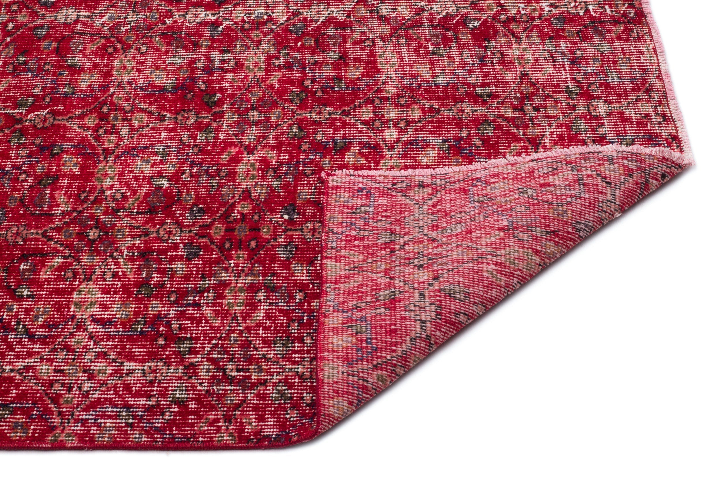 Atina Red Vintage Wool Handmade Area Rug 5'5" x 8'5"