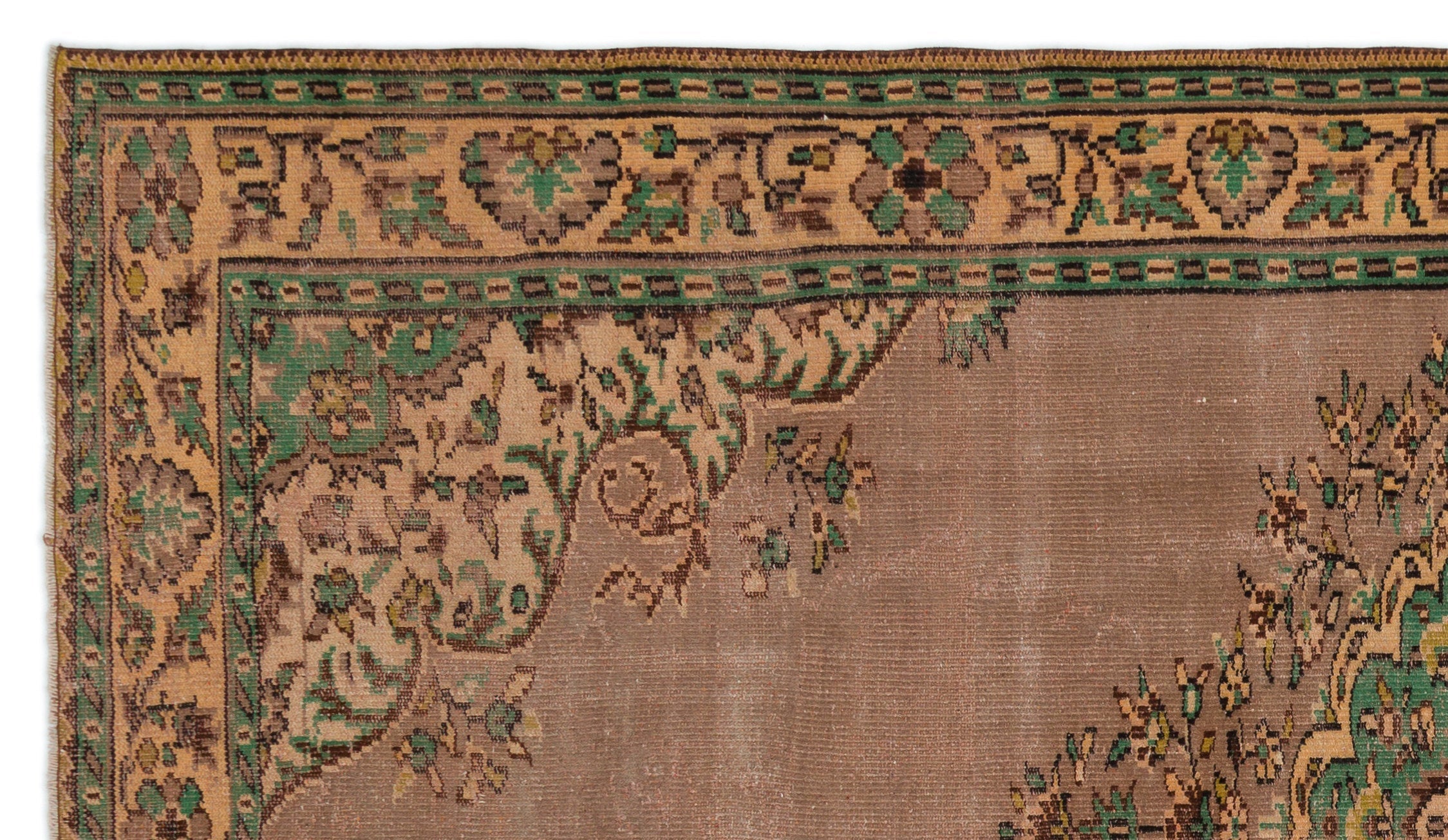 Atina Brown Vintage Wool Handmade Area Rug 5'11" x 10'4"