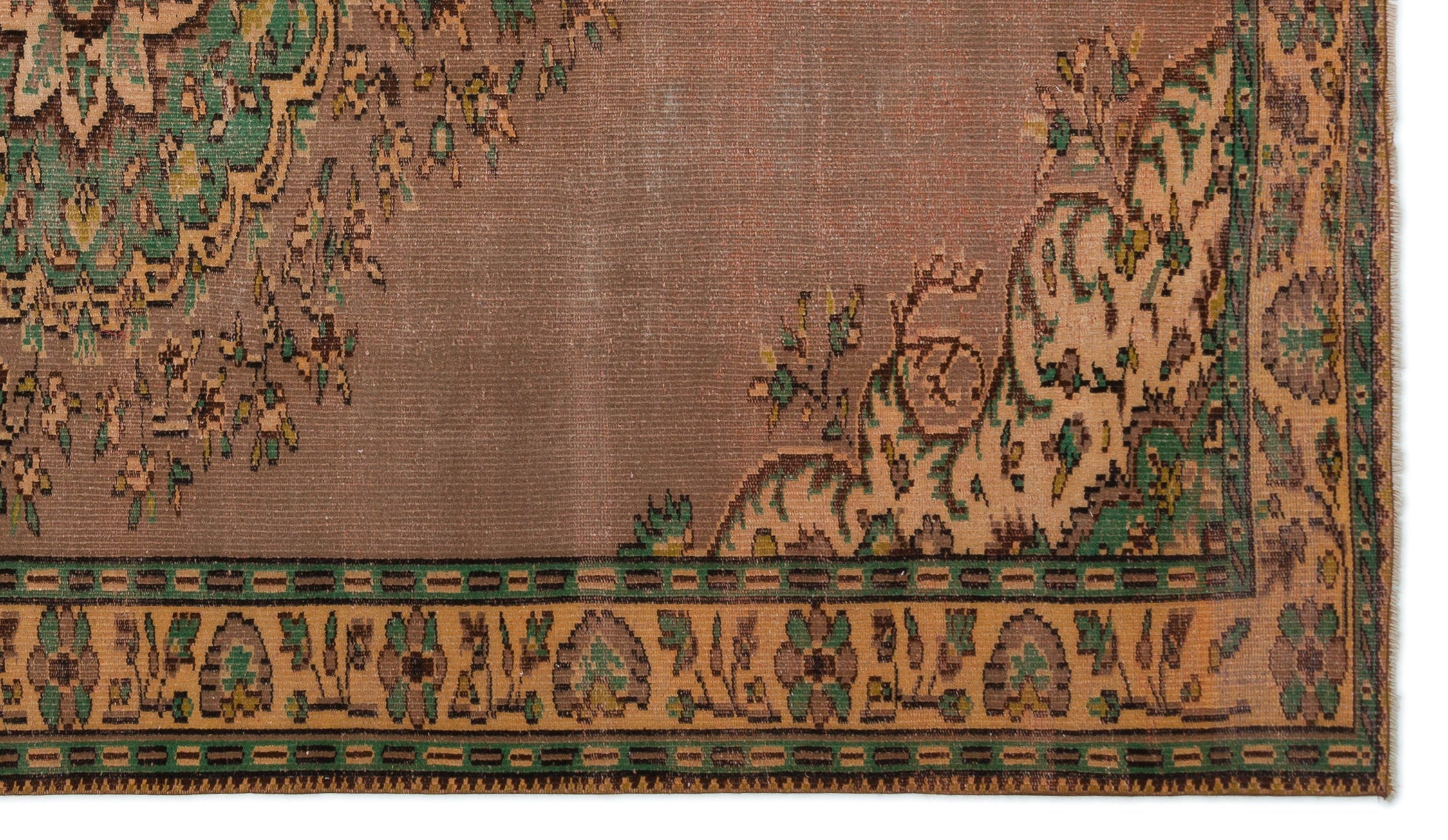 Atina Brown Vintage Wool Handmade Area Rug 5'11" x 10'4"