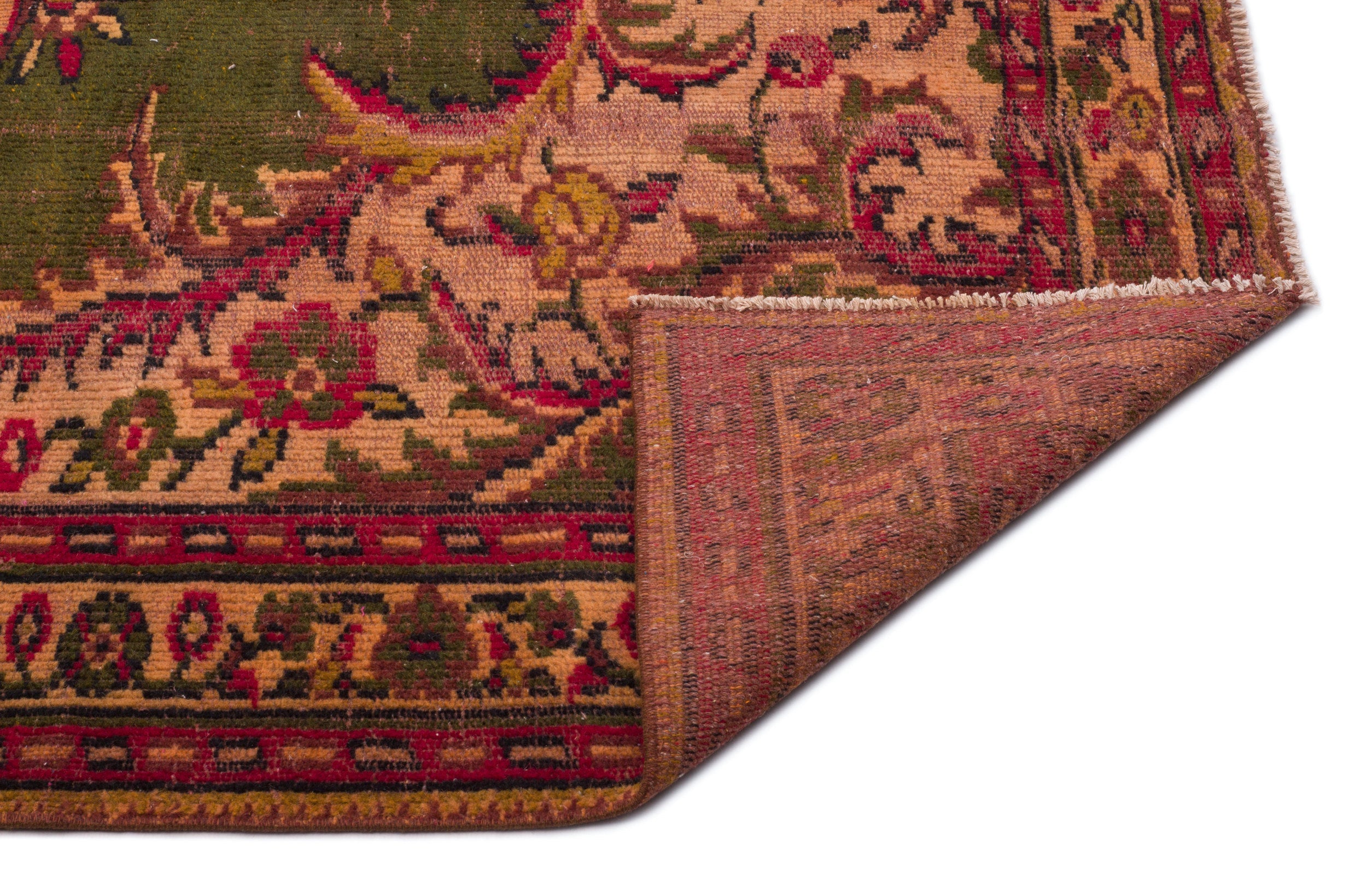 Atina Red Vintage Wool Handmade Area Rug 4'10" x 9'1"