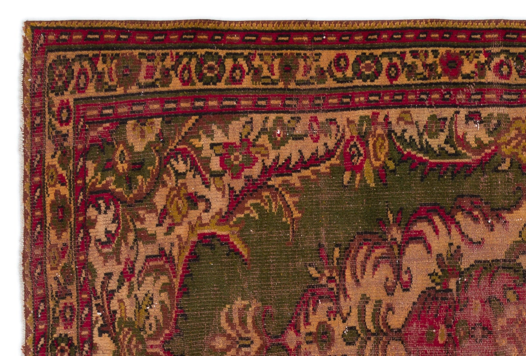 Atina Red Vintage Wool Handmade Area Rug 4'10" x 9'1"