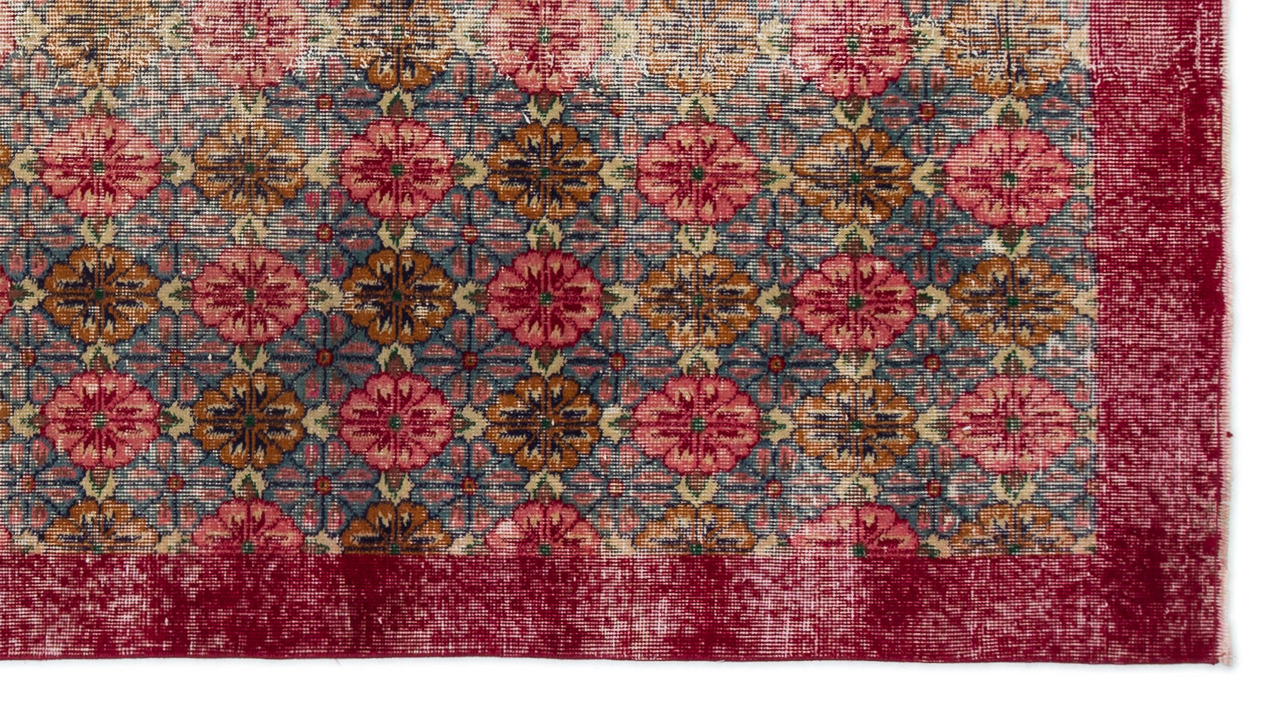 Atina Red Vintage Wool Handmade Area Rug 4'6" x 8'4"