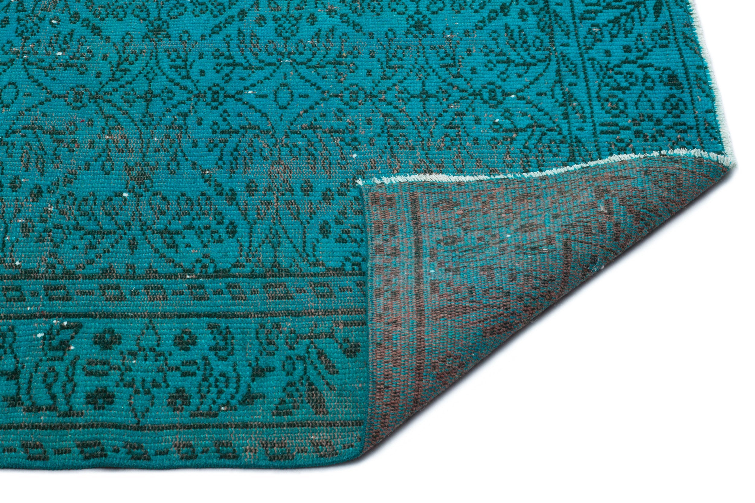 Atina Turquoise Vintage Wool Handmade Area Rug 5'9" x 9'5"