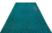 Atina Turquoise Vintage Wool Handmade Area Rug 5'9" x 9'5"