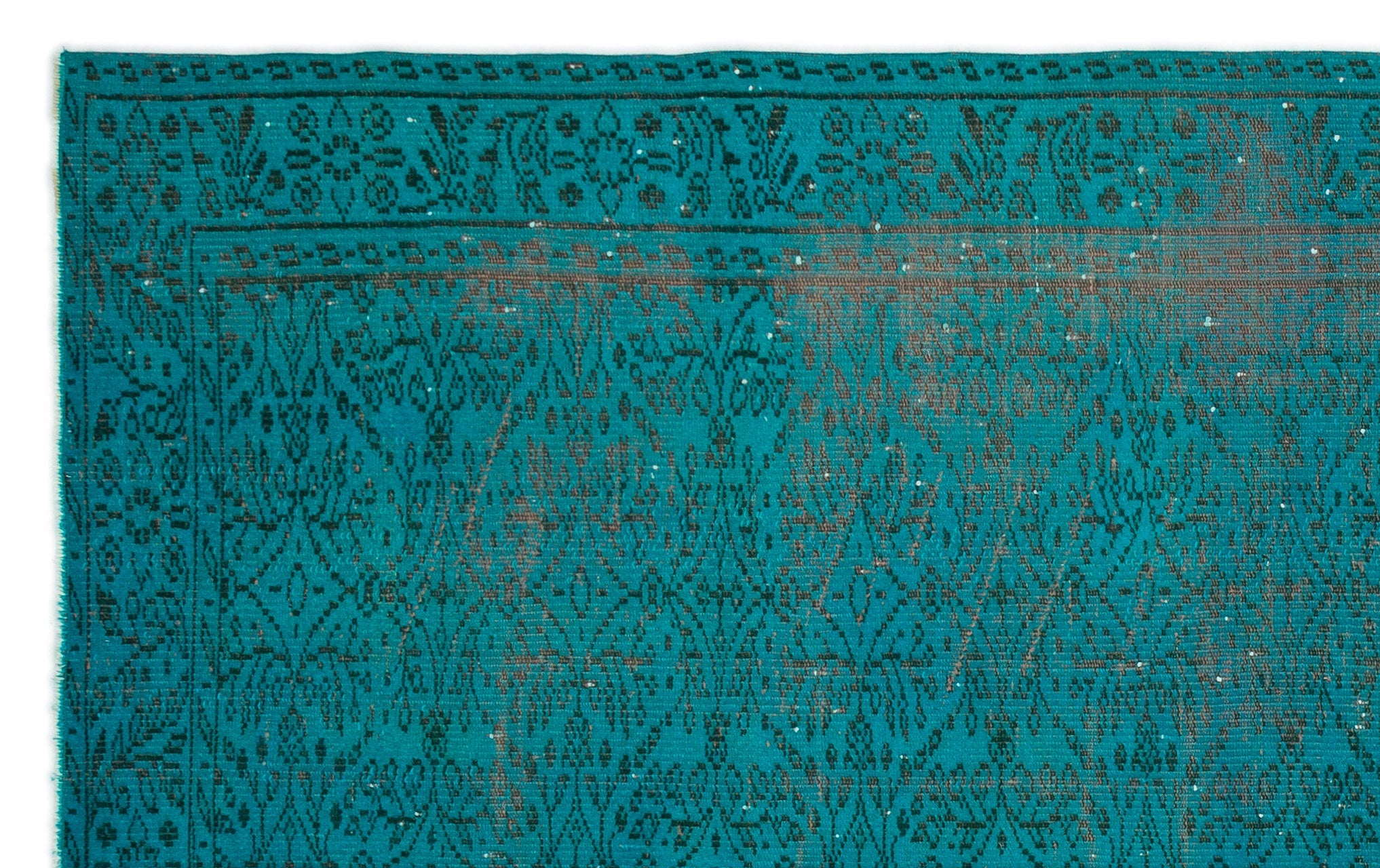 Atina Turquoise Vintage Wool Handmade Area Rug 5'9" x 9'5"