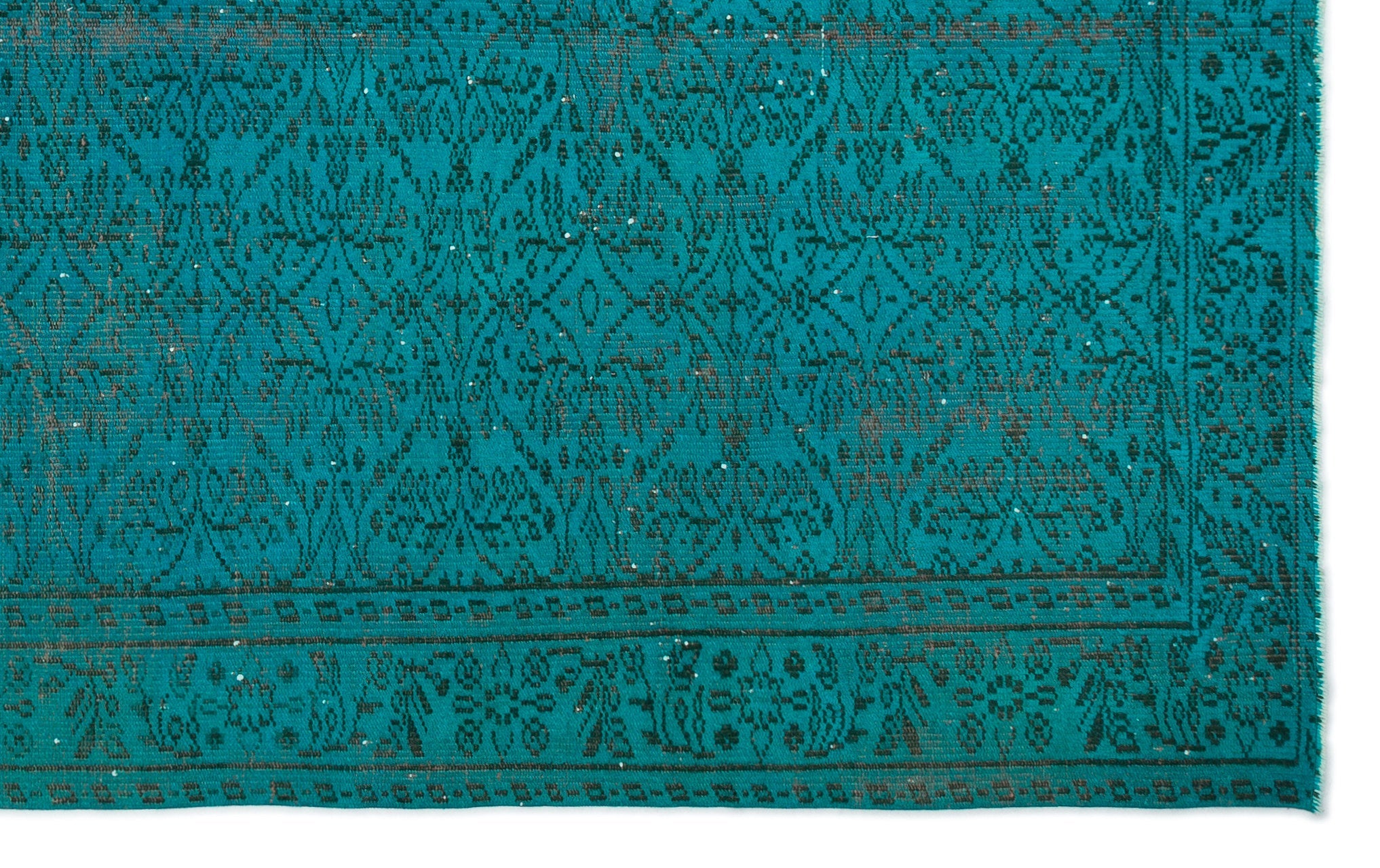 Atina Turquoise Vintage Wool Handmade Area Rug 5'9" x 9'5"