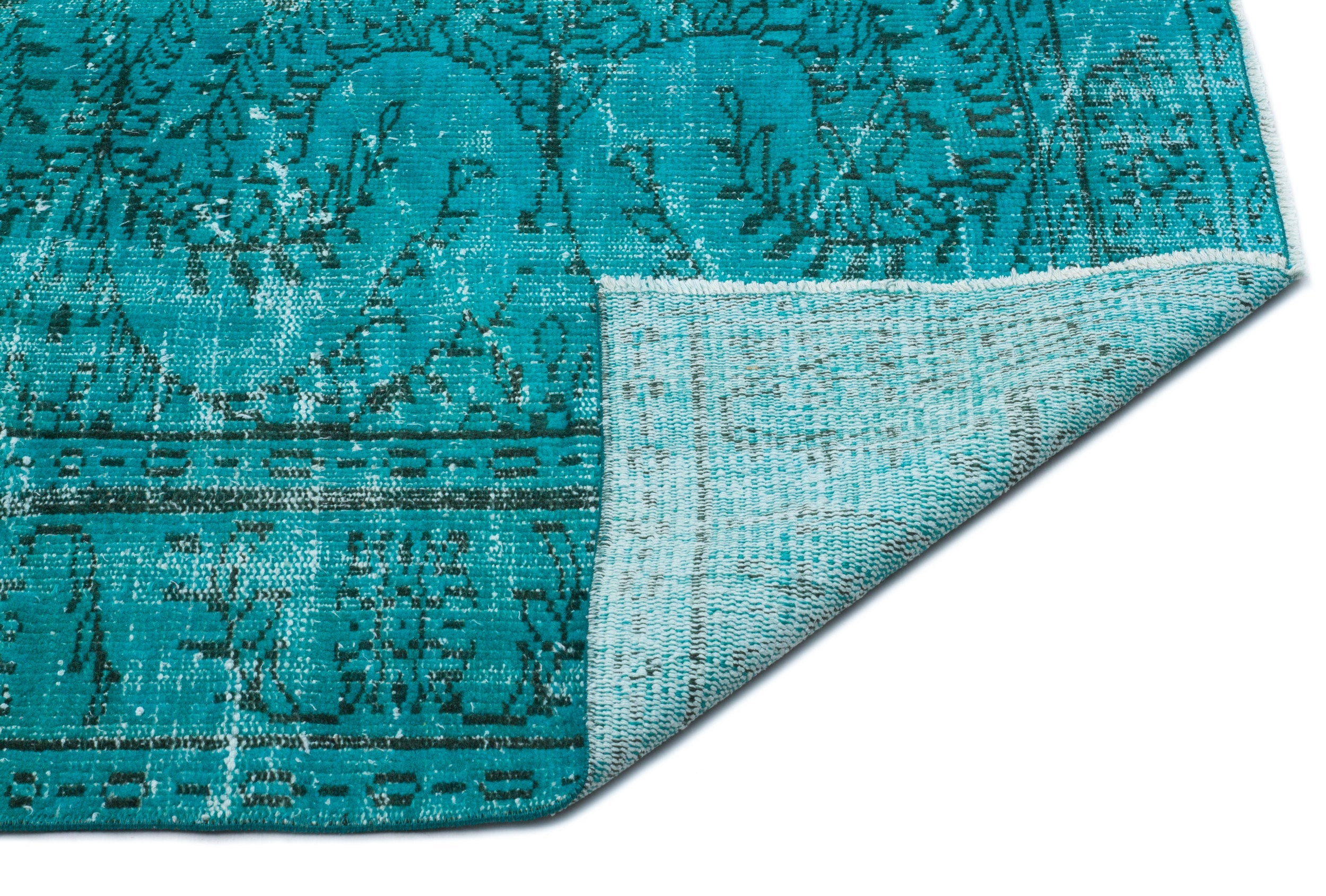 Atina Turquoise Vintage Wool Handmade Area Rug 6'0" x 9'3"