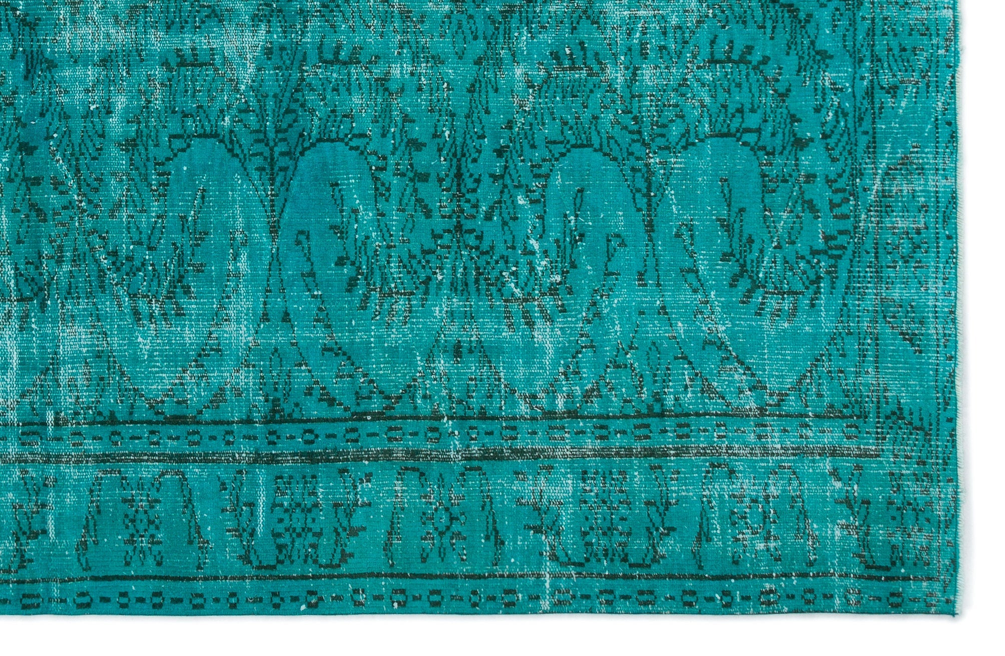 Atina Turquoise Vintage Wool Handmade Area Rug 6'0" x 9'3"