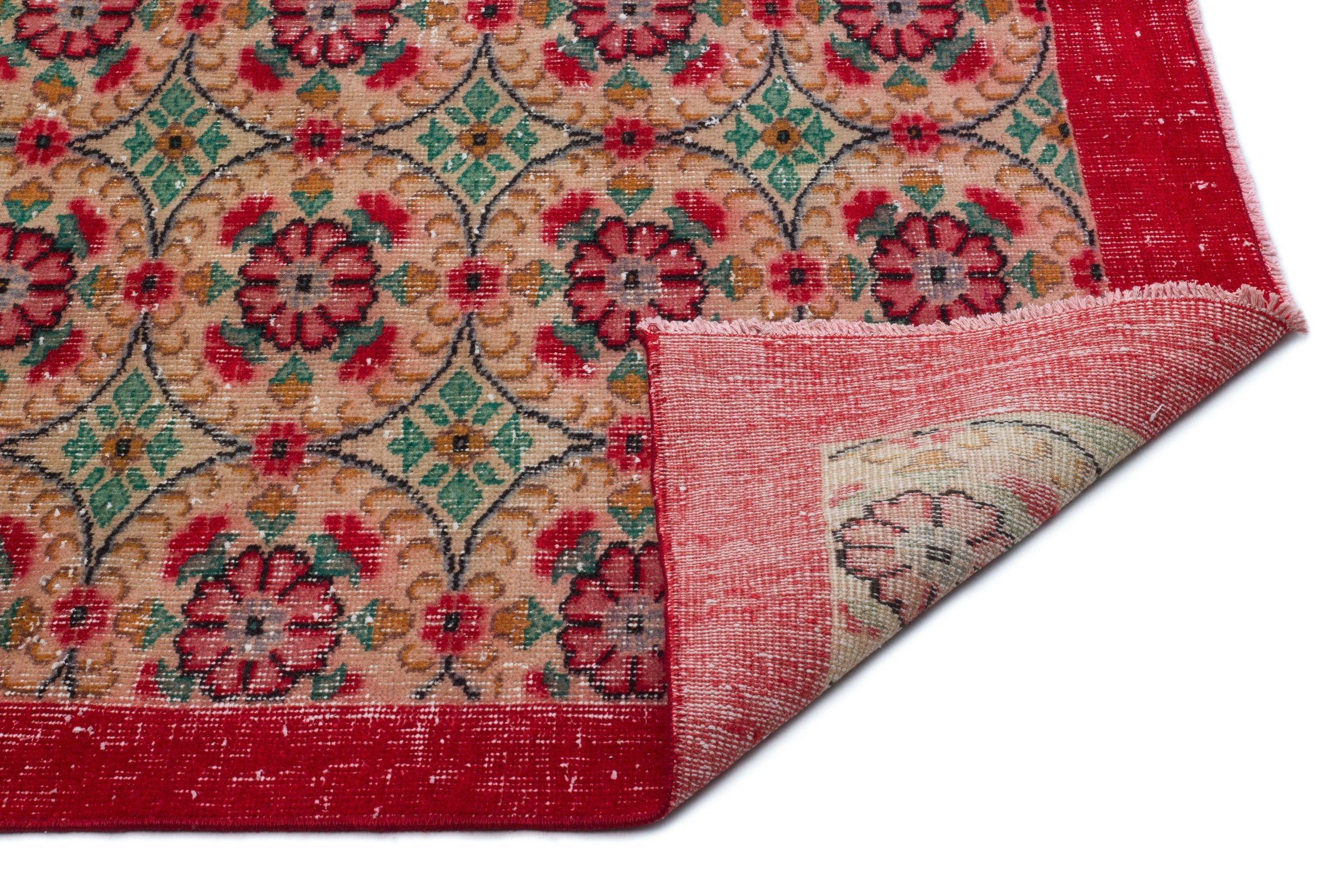 Atina 18328 Beige Vintage Wool Handmade Area Rug 6'0" x 9'8"