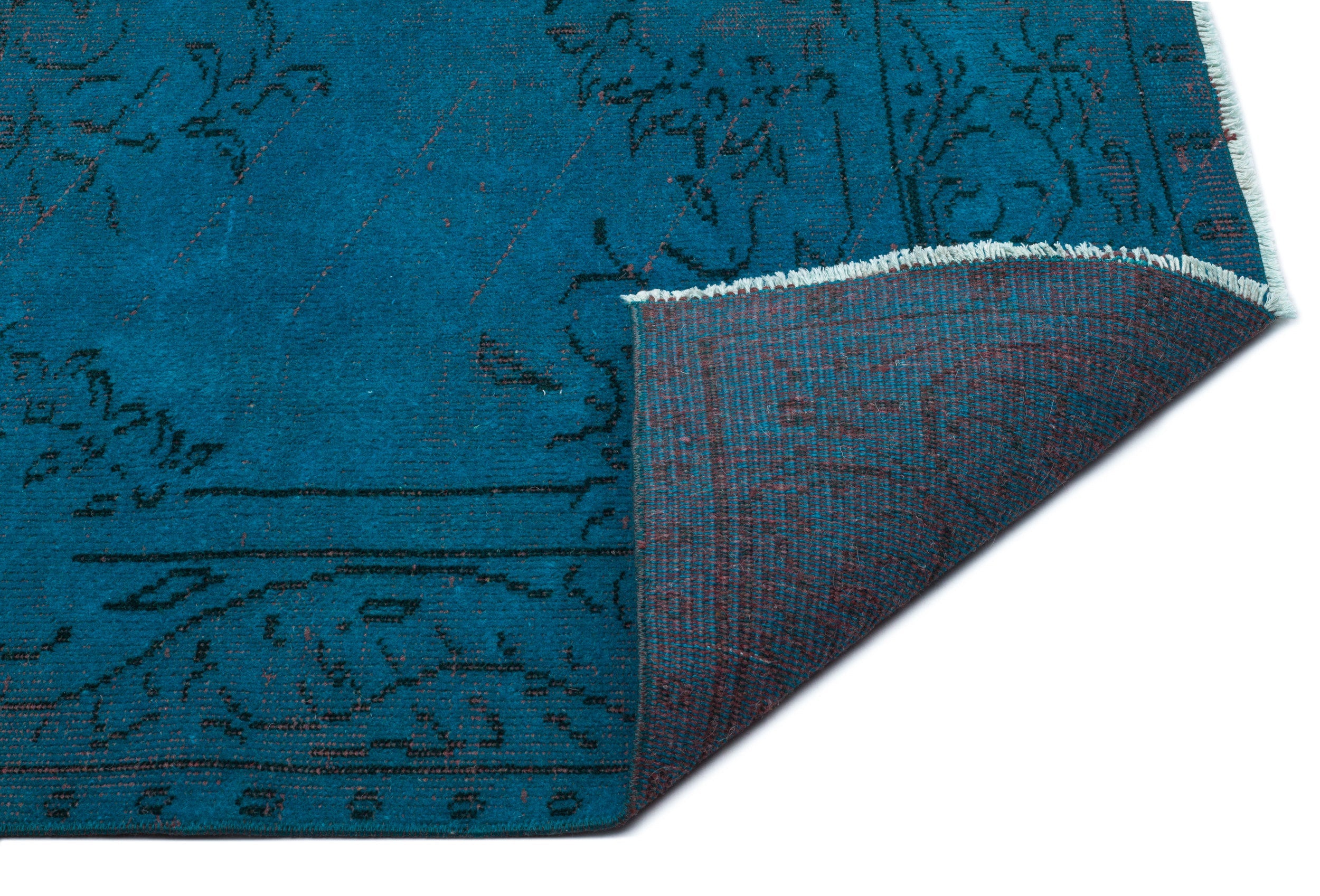 Atina 18377 Turquoise Vintage Wool Handmade Area Rug 5'5" x 8'7"