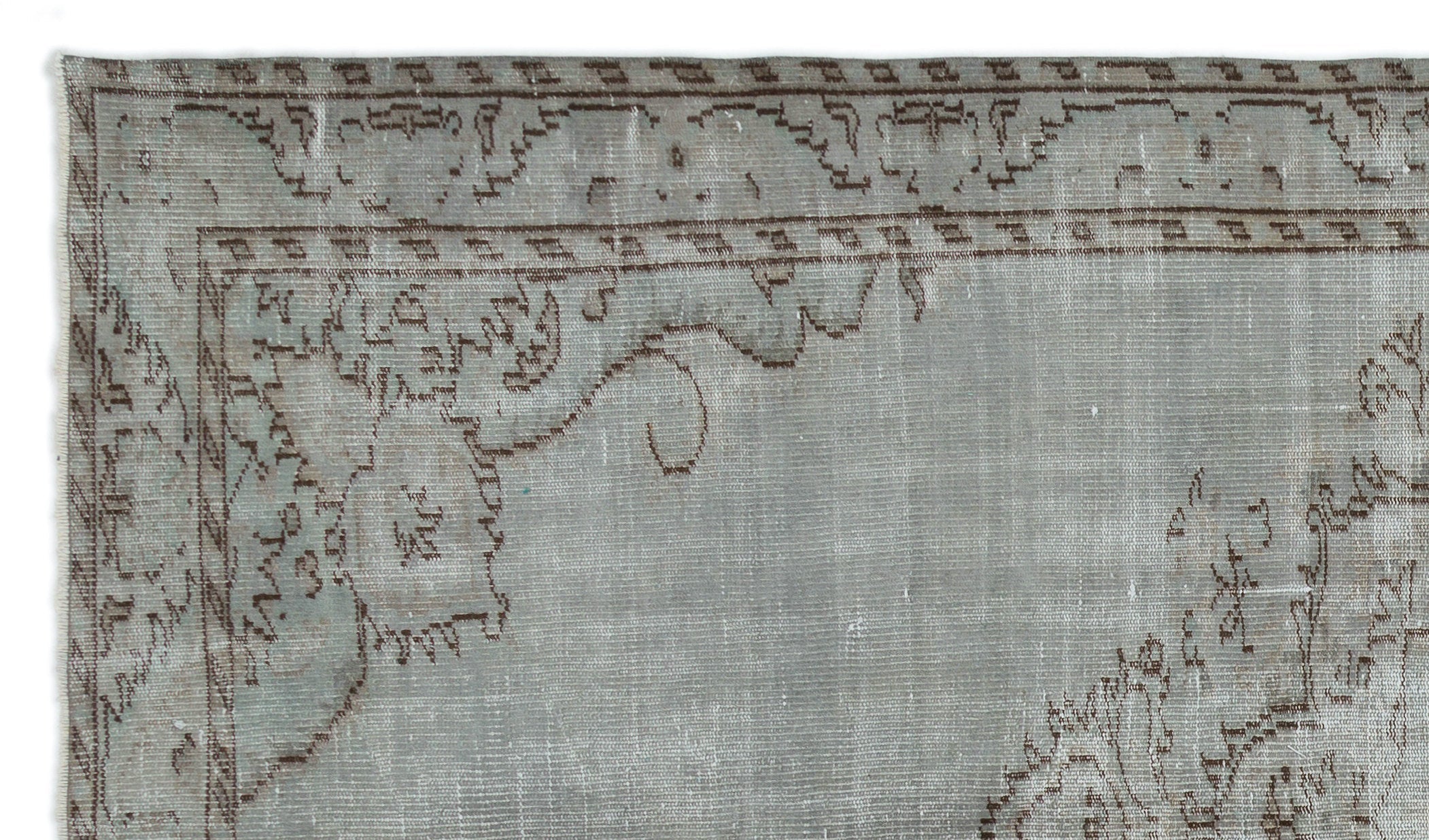 Atina Grey Vintage Wool Handmade Area Rug 5'4" x 9'8"
