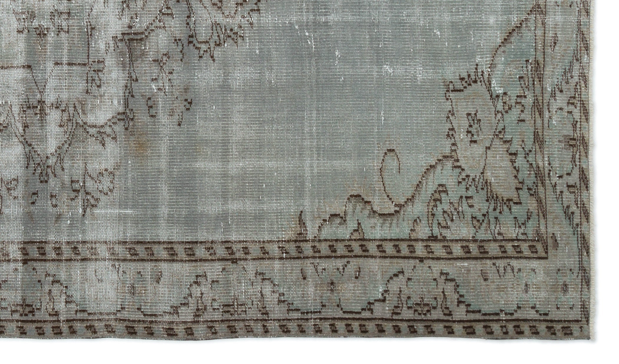 Atina Grey Vintage Wool Handmade Area Rug 5'4" x 9'8"
