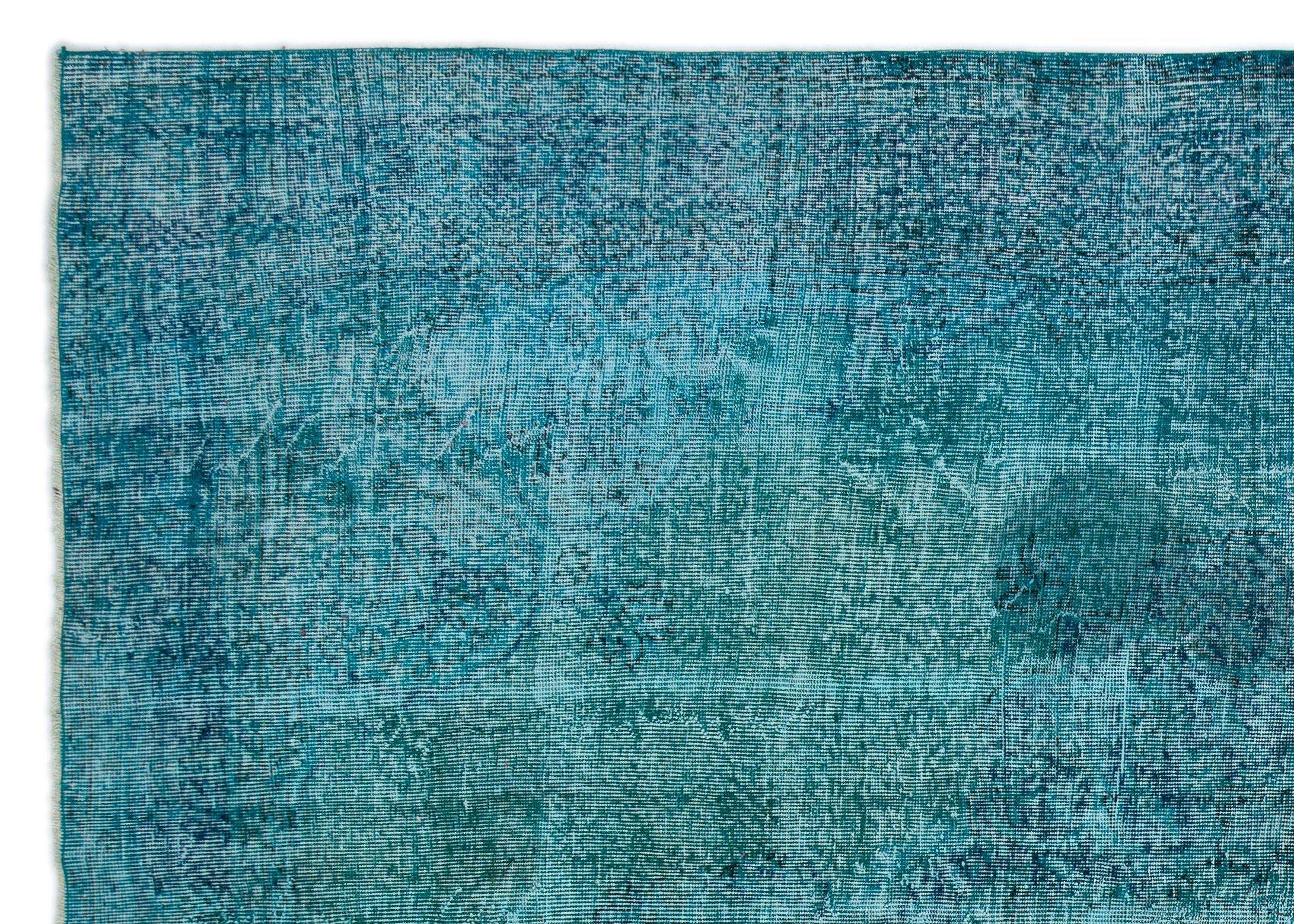 Atina Turquoise Vintage Wool Handmade Area Rug 7'2" x 10'2"