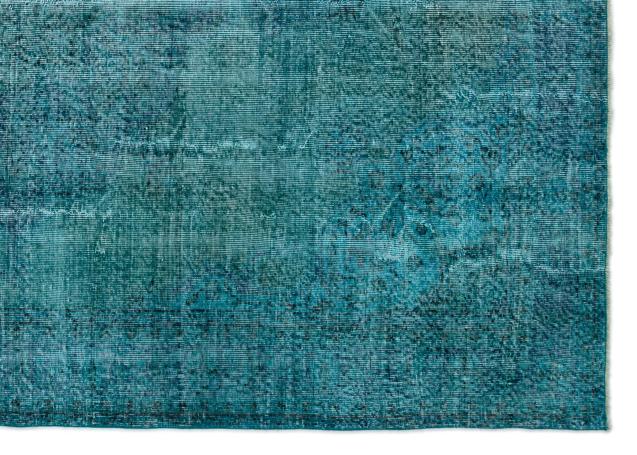 Atina Turquoise Vintage Wool Handmade Area Rug 7'2" x 10'2"