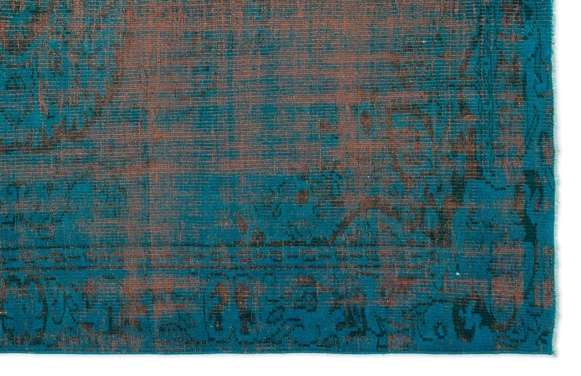 Atina 18390 Turquoise Vintage Wool Handmade Area Rug 5'6" x 8'4"