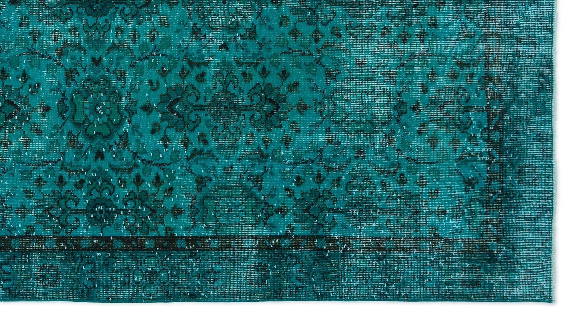 Atina Turquoise Vintage Wool Handmade Area Rug 5'3" x 9'3"