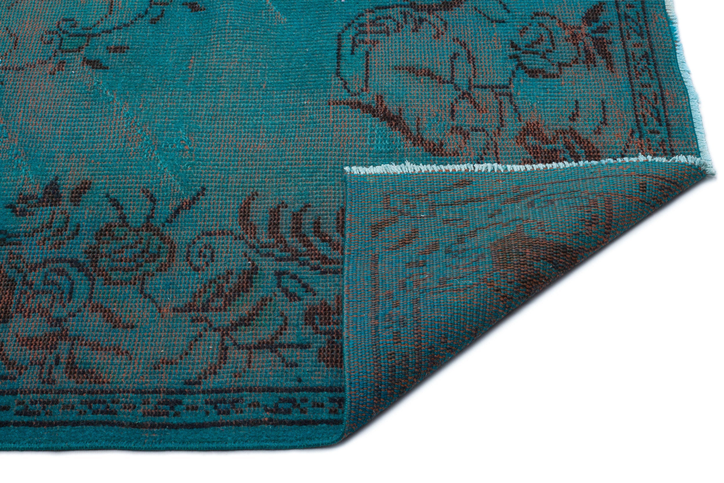 Atina 18395 Turquoise Vintage Wool Handmade Area Rug 6'0" x 9'9"