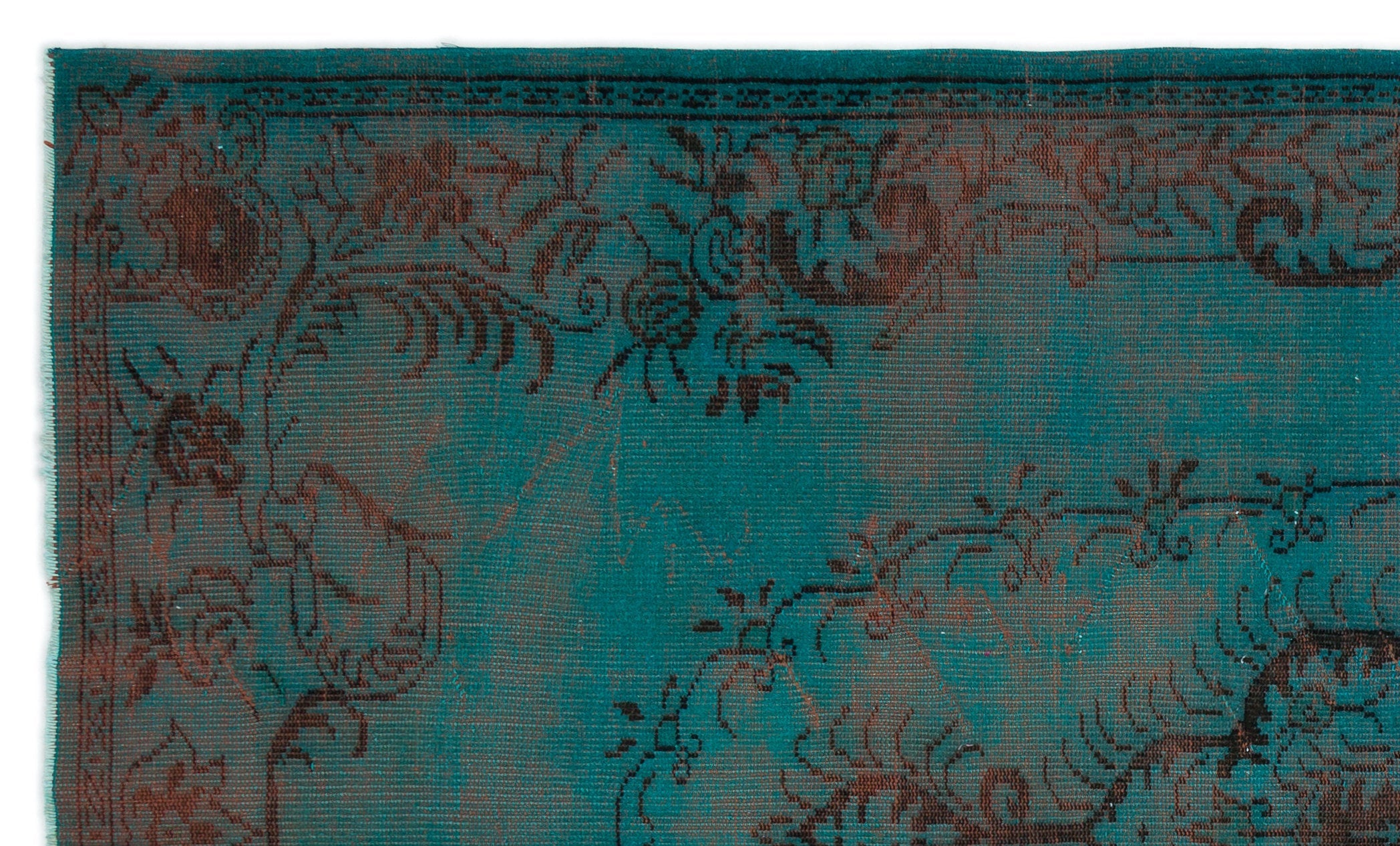 Atina 18395 Turquoise Vintage Wool Handmade Area Rug 6'0" x 9'9"